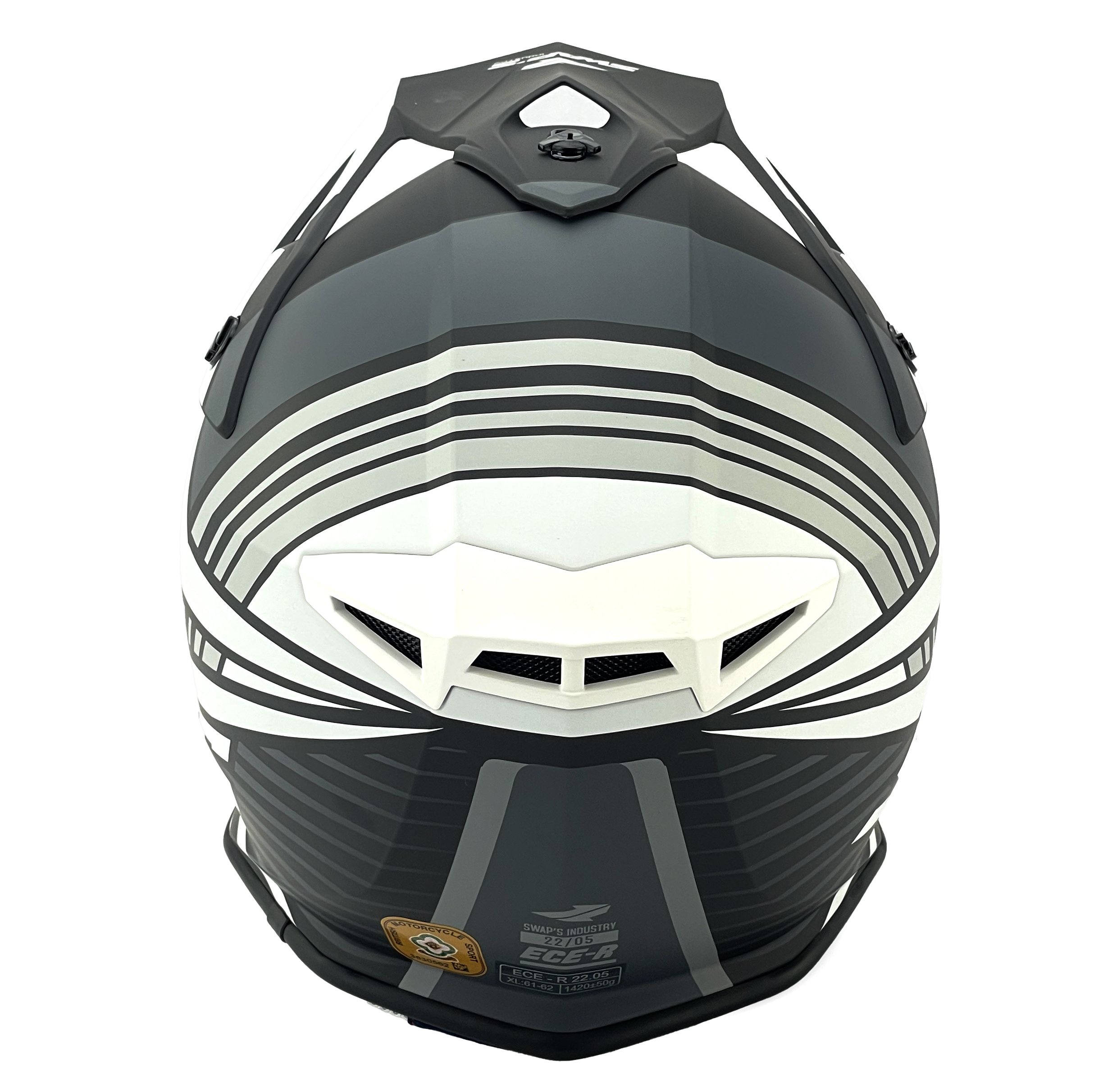 MX HELMET XL 62 BLACK/WHITE 21, SWAP'S S818 FULL FACE CSW5F0105, !! ACU GOLD APPROVED !! thumbnail 5