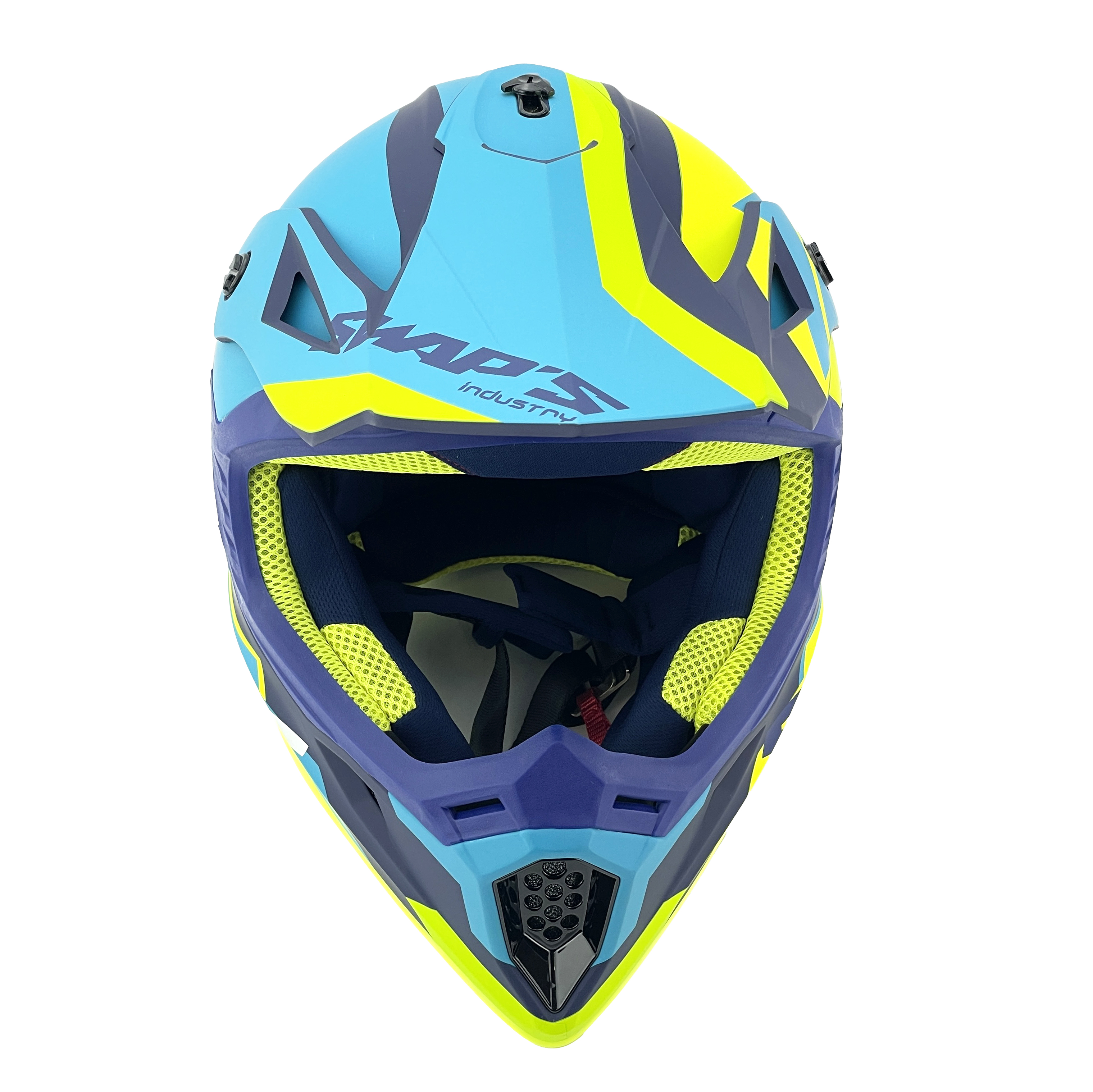 MX HELMET XL 62 BLUE/YELLOW, SWAP'S S818 FULL FACE CSW3G4105, !! ACU GOLD APPROVED !! thumbnail 3