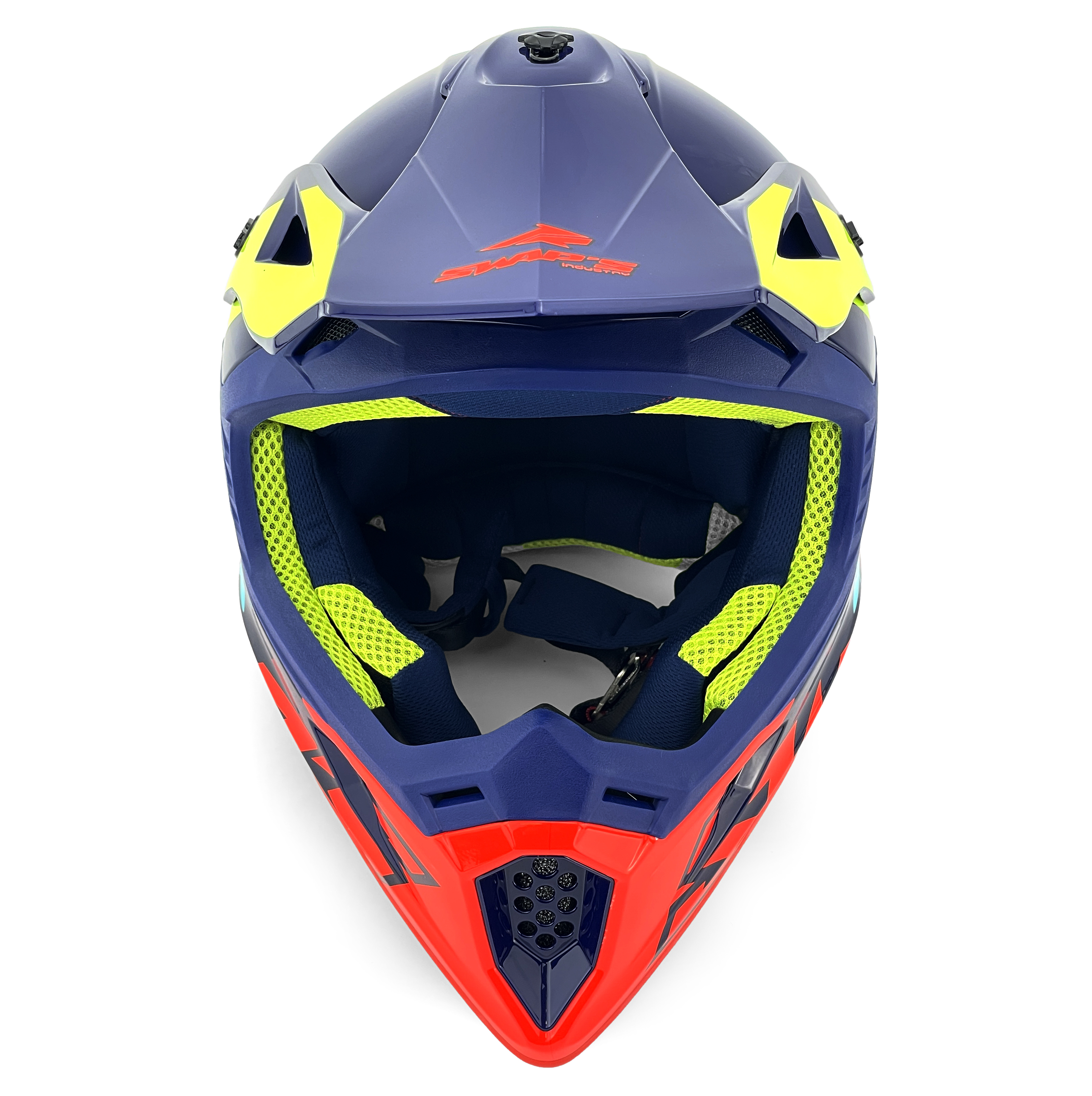 MX HELMET XL 62 BLUE/YELLOW 21, SWAP'S S818 FULL FACE CSW9G0105, !! ACU GOLD APPROVED !! thumbnail 3