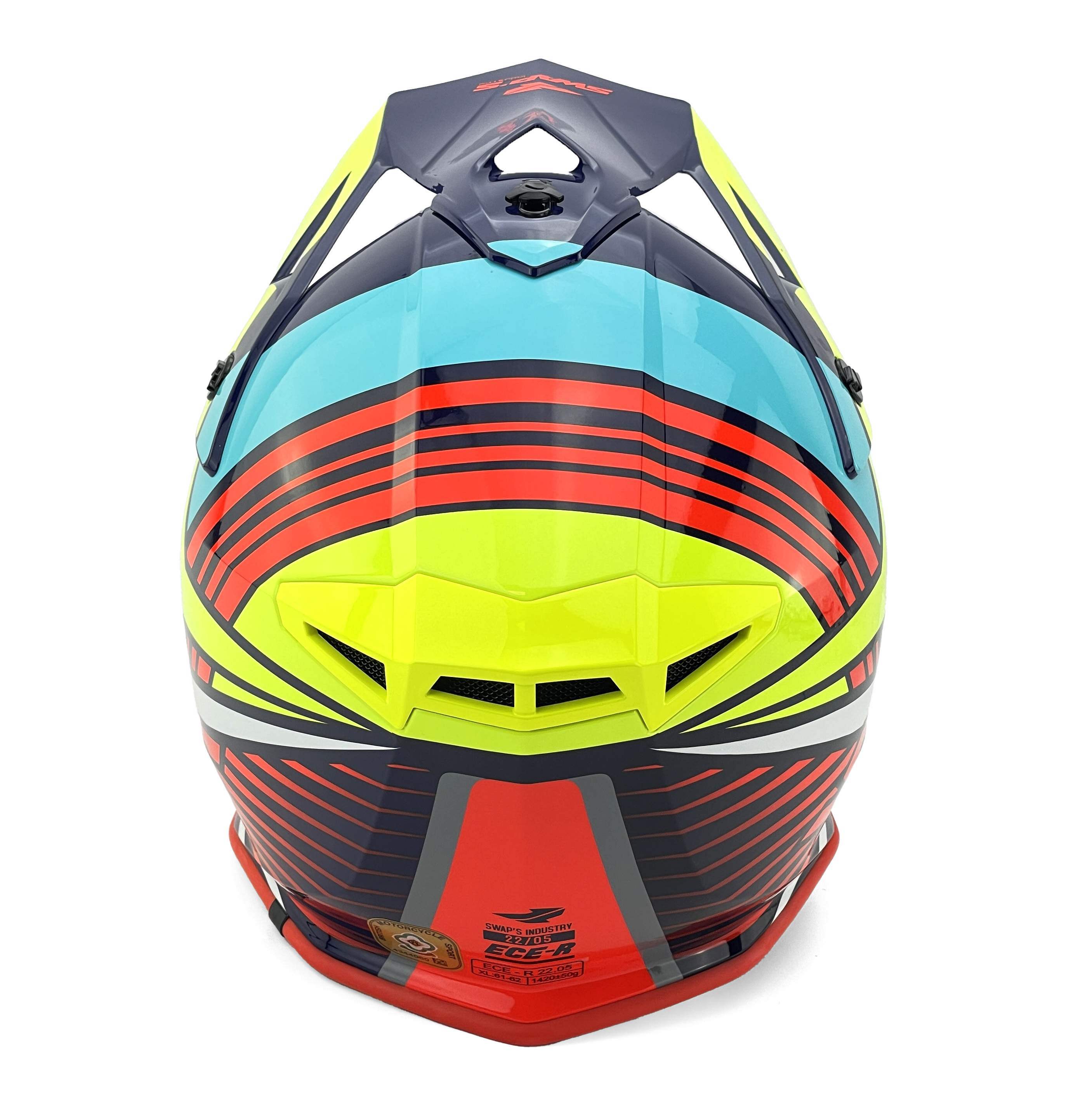 MX HELMET XL 62 BLUE/YELLOW 21, SWAP'S S818 FULL FACE CSW9G0105, !! ACU GOLD APPROVED !! thumbnail 5