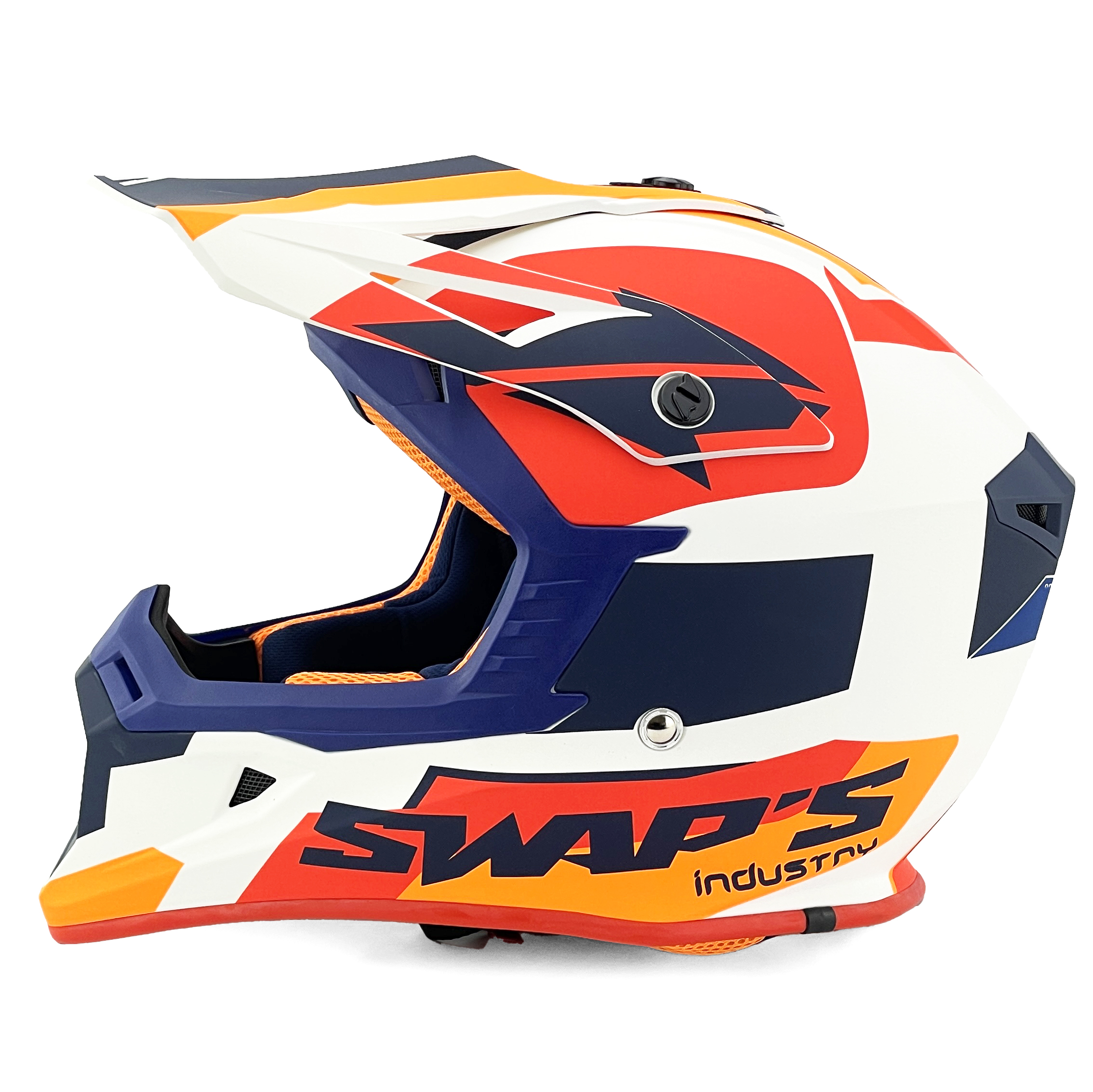 MX HELMET XL 62 WHITE/BLUE SWAP'S S818 FULL FACE CSW2G7105 !!ACU GOLD APPROVED!! thumbnail 4