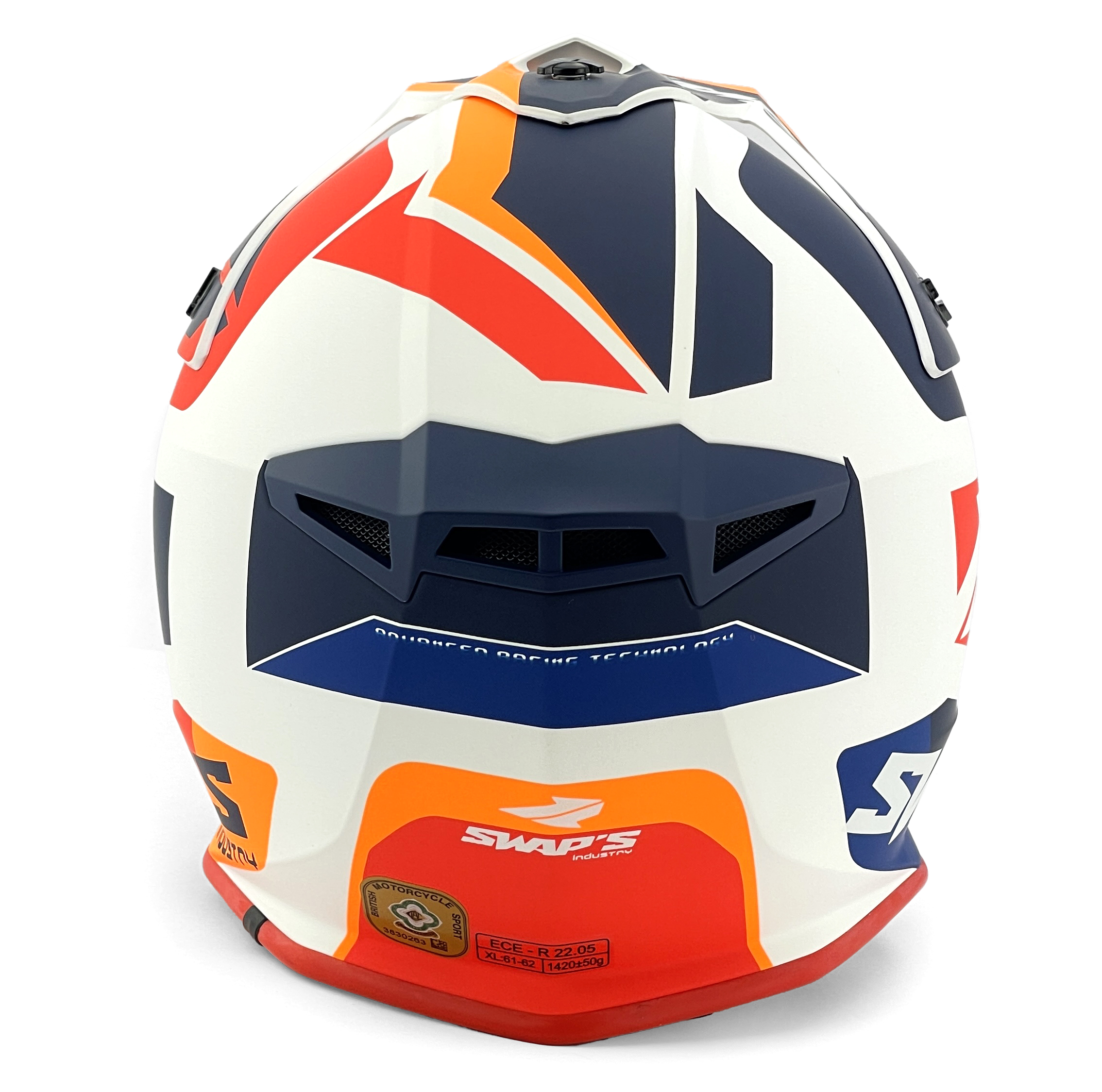 MX HELMET XL 62 WHITE/BLUE SWAP'S S818 FULL FACE CSW2G7105 !!ACU GOLD APPROVED!! thumbnail 5