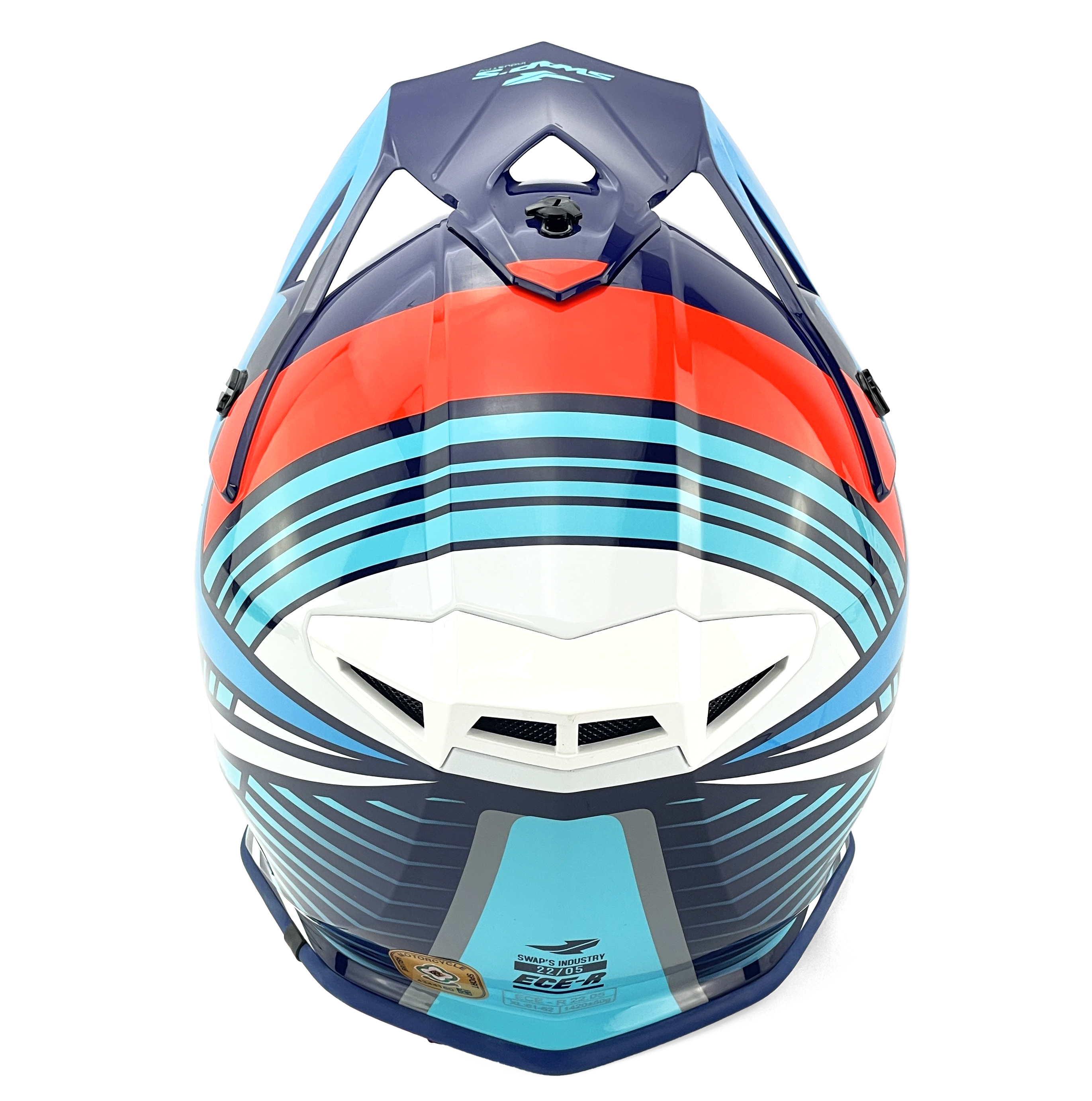 MX HELMET XL 62 WHITE/BLUE 21, SWAP'S S818 FULL FACE CSW6G1105, !! ACU GOLD APPROVED !! thumbnail 5
