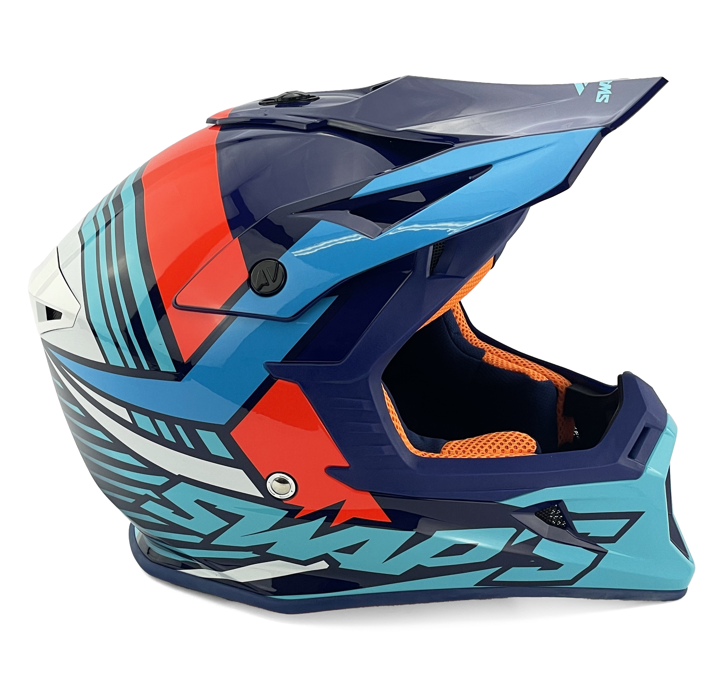 MX HELMET XL 62 WHITE/BLUE 21, SWAP'S S818 FULL FACE CSW6G1105, !! ACU GOLD APPROVED !!