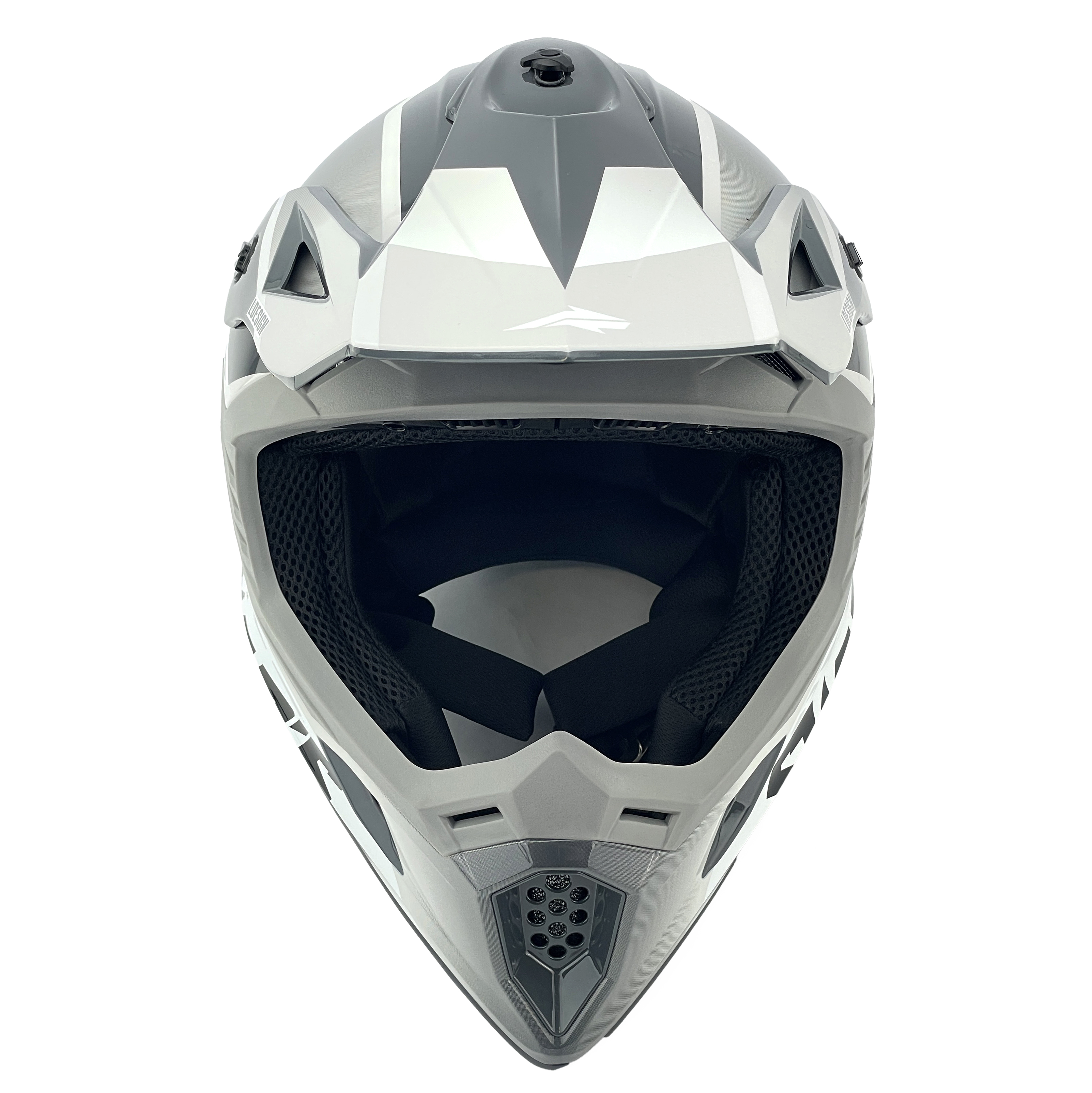 MOTOCROSS HELMET SWAPS S818 - SHINY GREY WHITE - SIZE M 57cm - 58cm thumbnail 3