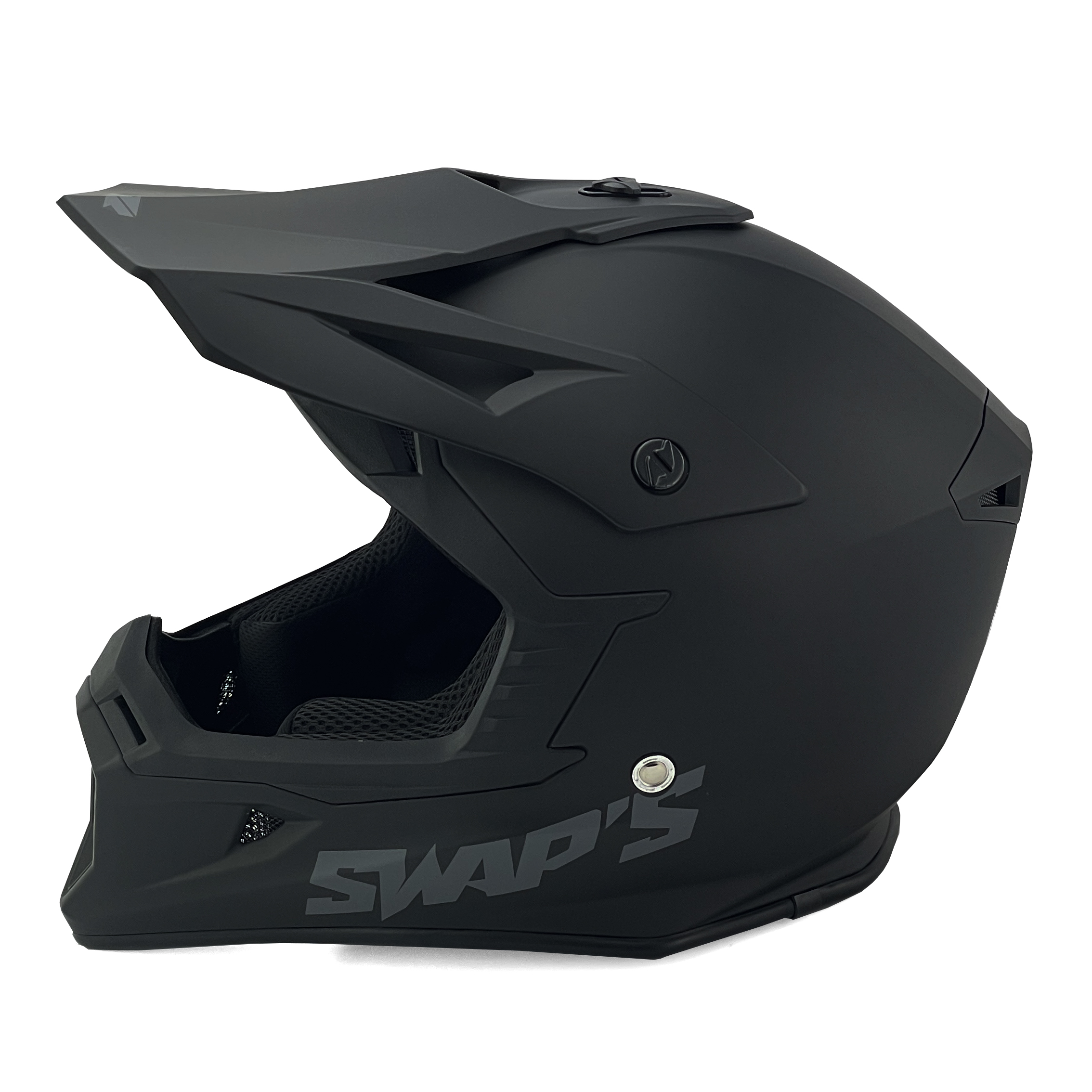 MOTOCROSS HELMET SWAPS S818 - MATT BLACK - SIZE L 59cm - 60cm thumbnail 4