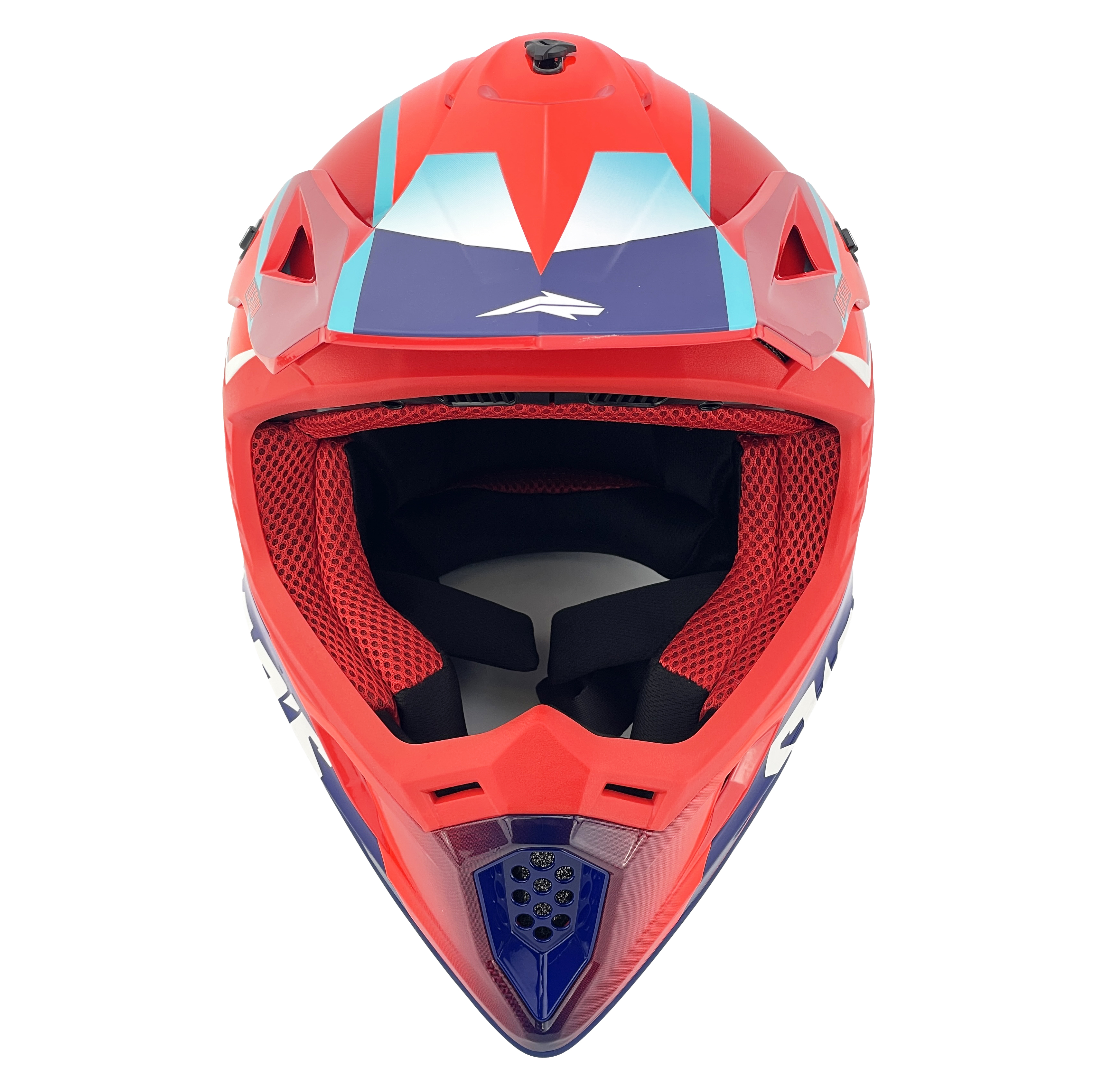 MOTOCROSS HELMET SWAPS S818 - SHINY RED BLUE WHITE - SIZE M 57cm - 58cm thumbnail 3