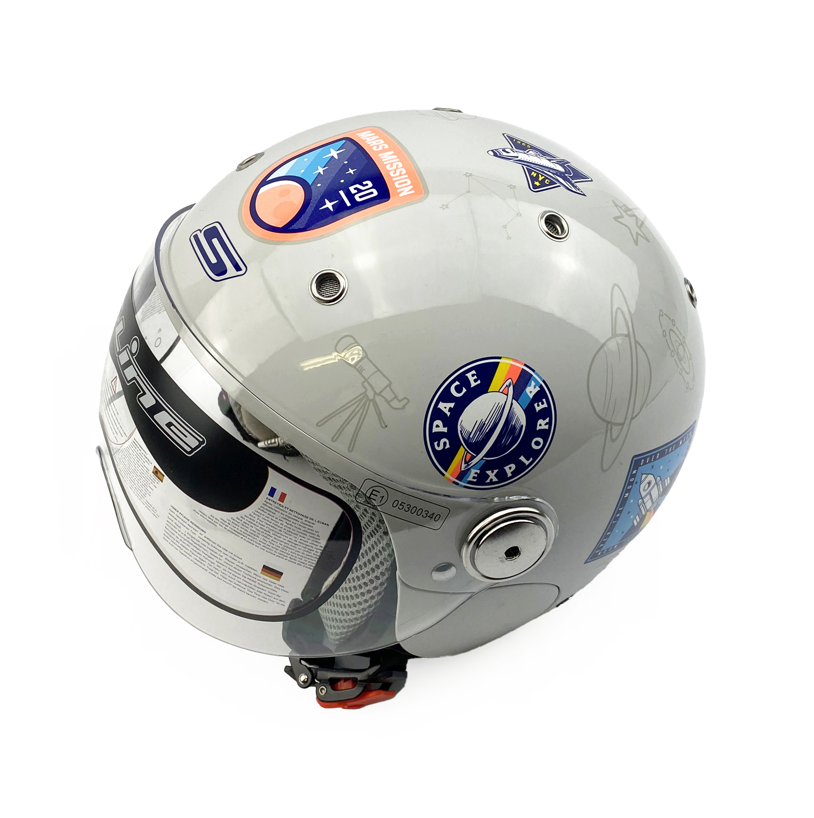 KIDS HELMET Large 51-52cm - SPUTNIK S775 Silver, S-Line JJS2G1003 thumbnail 4
