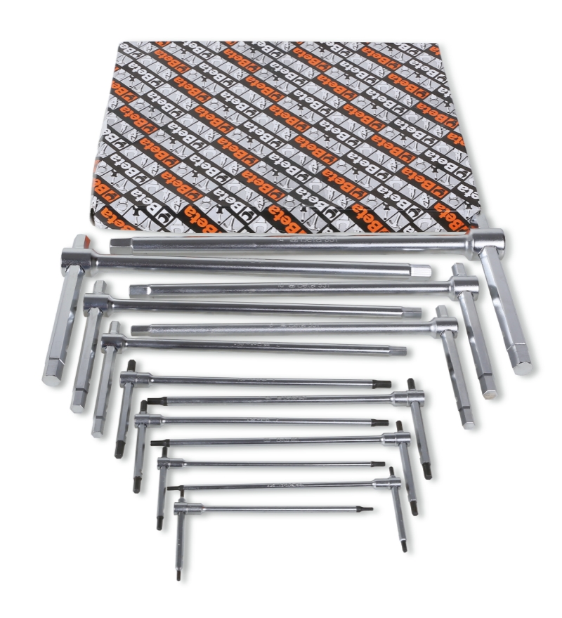 Set of 14 T-Handle Wrenches with Three Hexagon Male Ends 2mm - 14mm - Beta Tools 951/S14 image 1