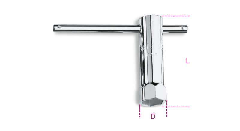 Tubular Spark-Plug Wrench Chrome-Plated Hexagon End 20.8mm - Beta Tools 955 20,8 image 1