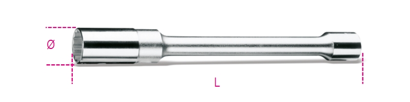 1/2 Square Drive Spark Plug Socket Bi-Hex Long Series 17.8mm - Beta Tools 956L 17,8 image 1
