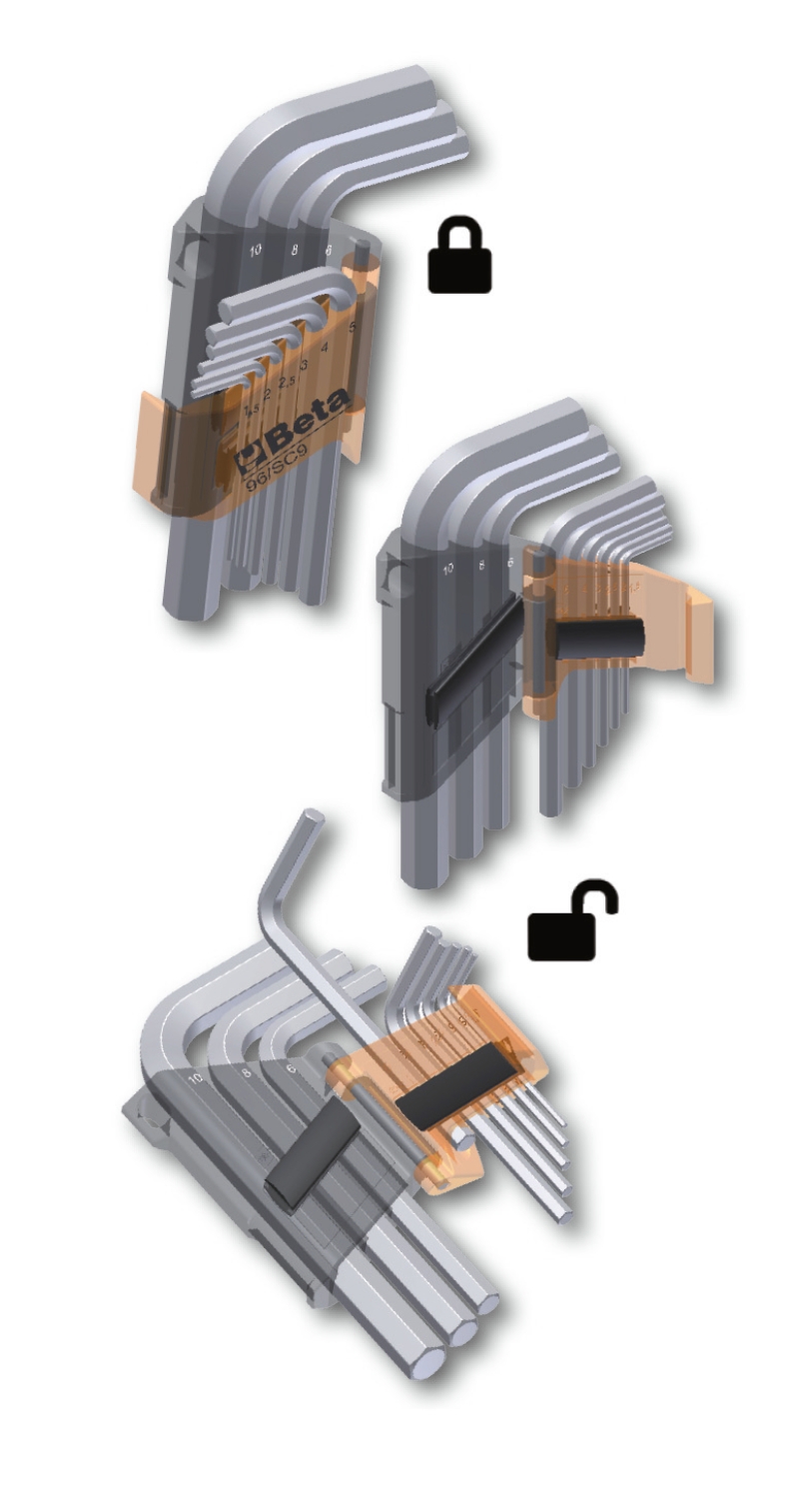 Set of 9 Offset Hexagon Key Wrenches 1.5mm - 10mm - Beta Tools 96/SC9 thumbnail 4