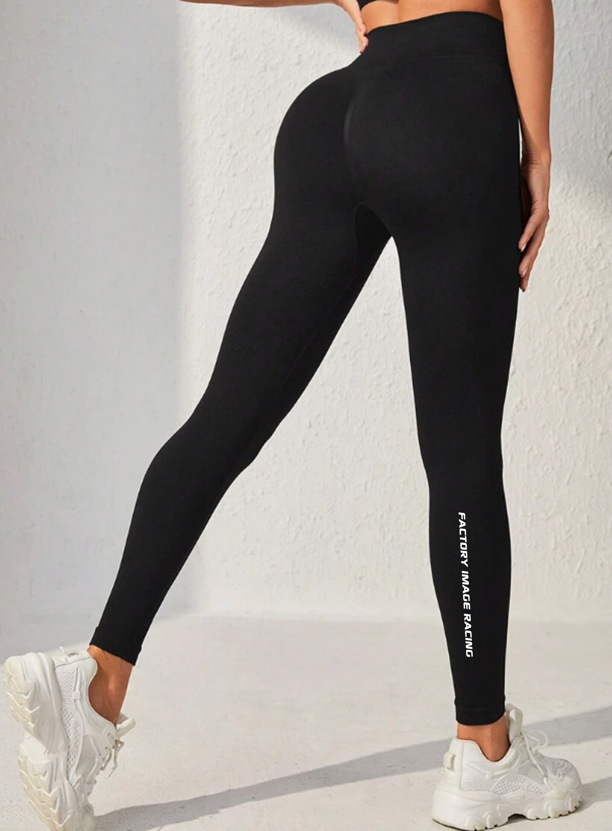 FIR WOMENS SPORTS LEGGINGS - BLACK - L image 1