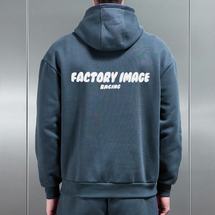BUBBLE TEXT BLUE UNISEX HOODIE - M thumbnail 2