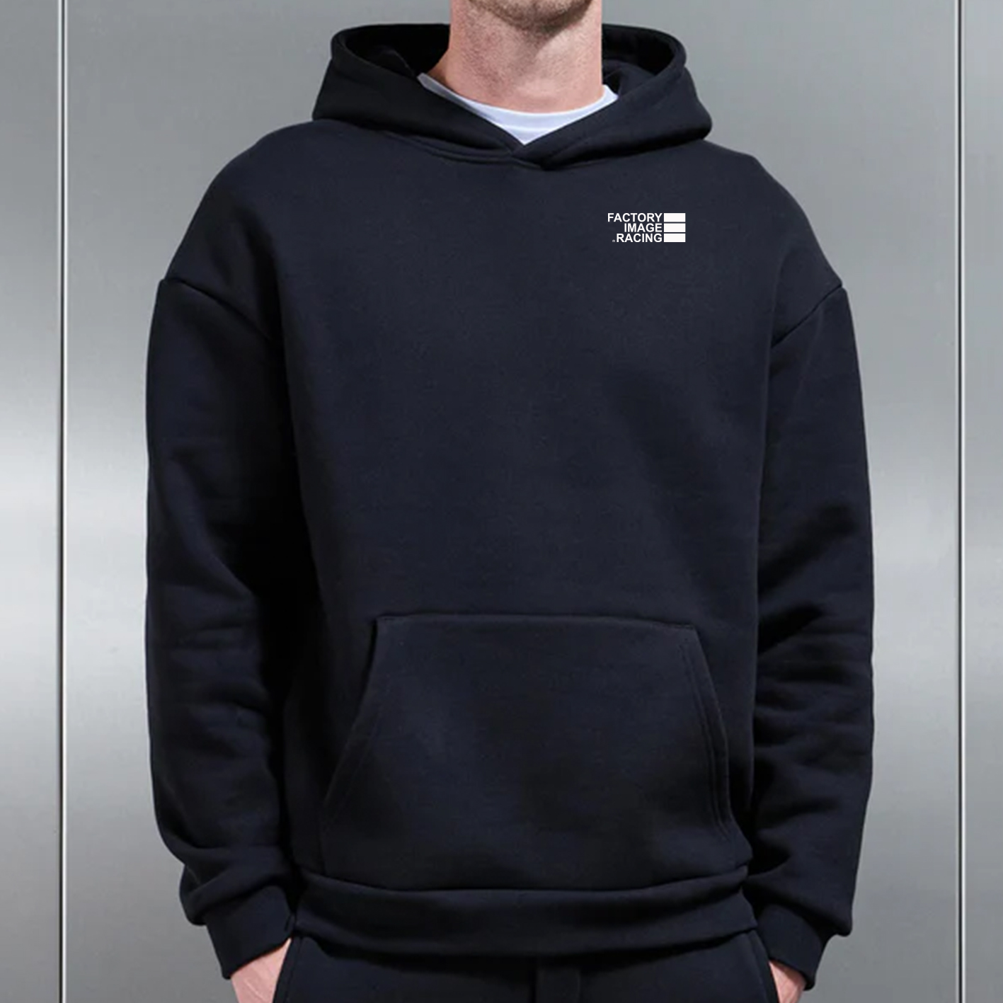 MINIMAL BLACK UNISEX HOODIE - M image 1