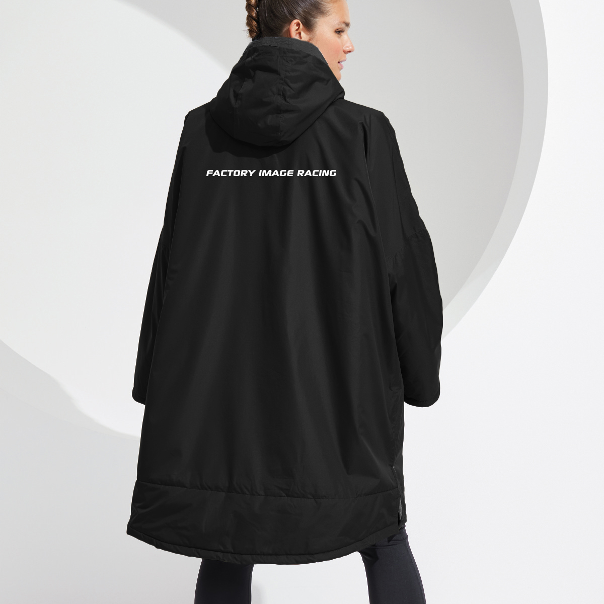 CHANGING DRY ROBE - FIR TEXT - BLACK - ADULT S/M image 1