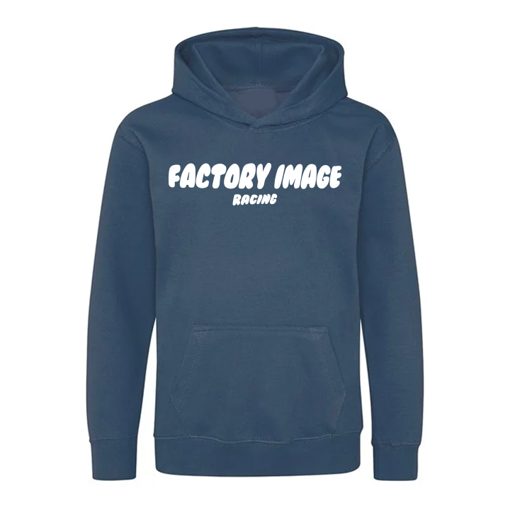 BUBBLE TEXT BLUE KIDS HOODIE - SIZE - 3/4 image 1