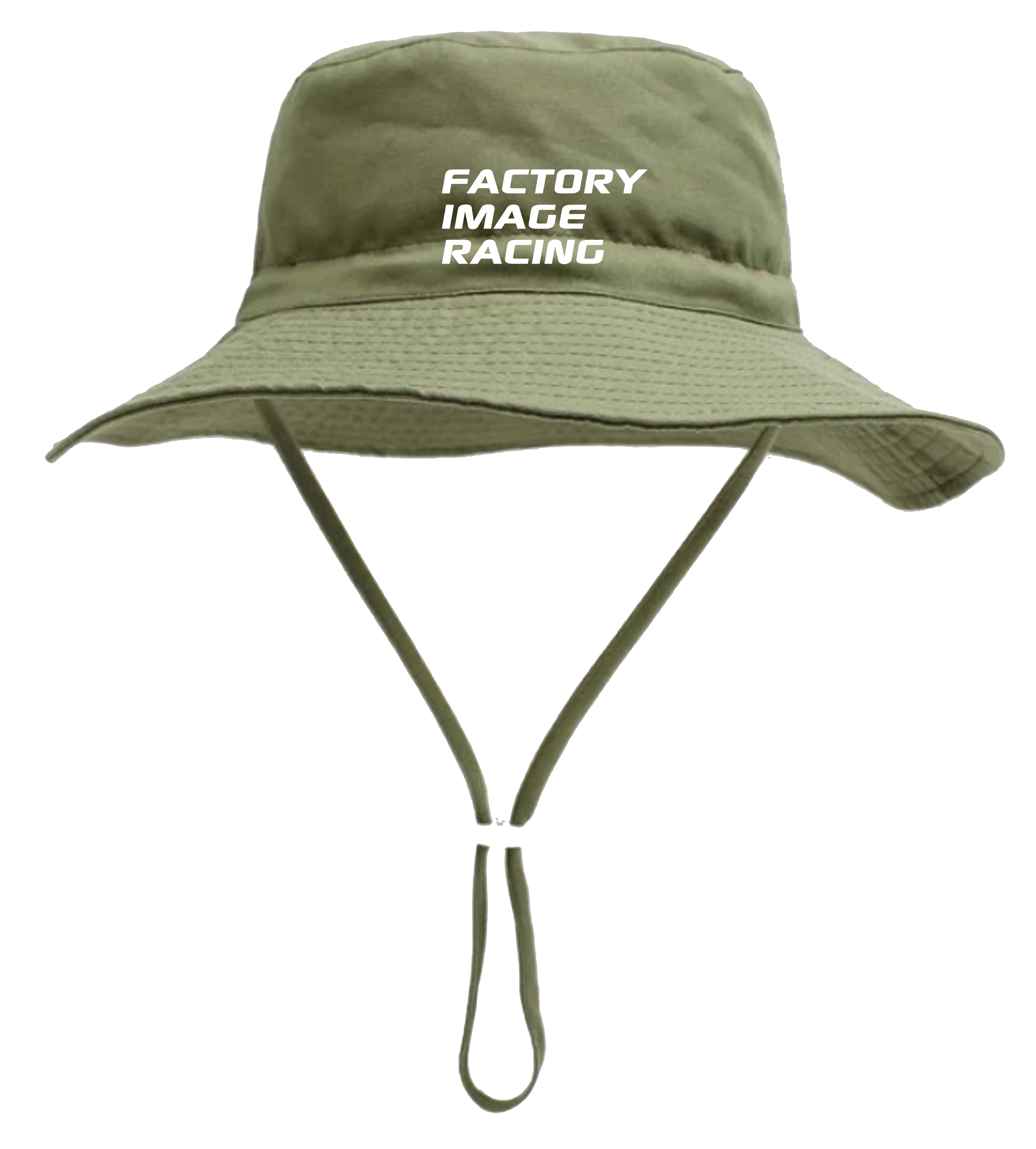 GREEN BOONIE HAT - WHITE FIR TEXT - ONE SIZE image 1