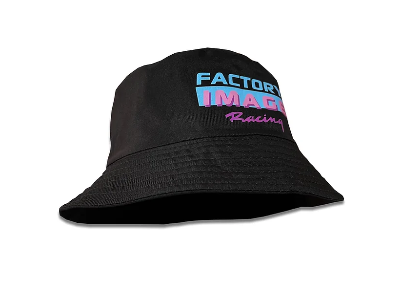 BLACK BUCKET HAT - RETRO VICE DESIGN - SMALL / MEDIUM image 1