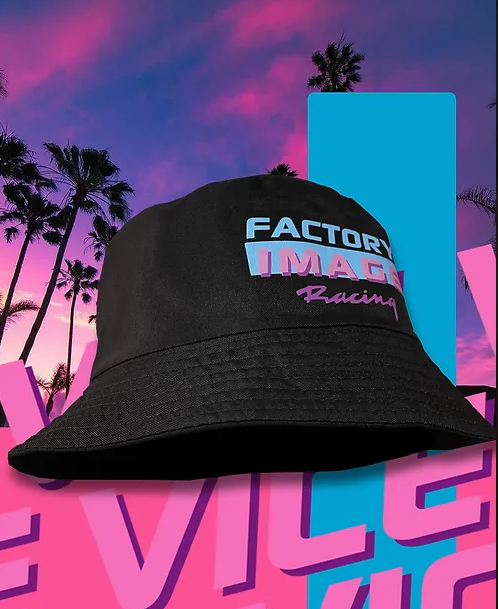 BLACK BUCKET HAT - RETRO VICE DESIGN - SMALL / MEDIUM thumbnail 2