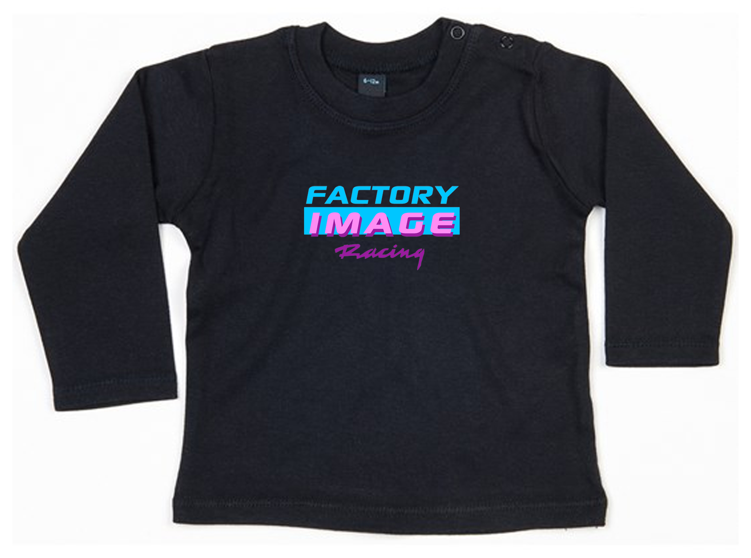 BABY LONG SLEEVE T SHIRT - VICE DESIGN ON BLACK - ONE SIZE image 1