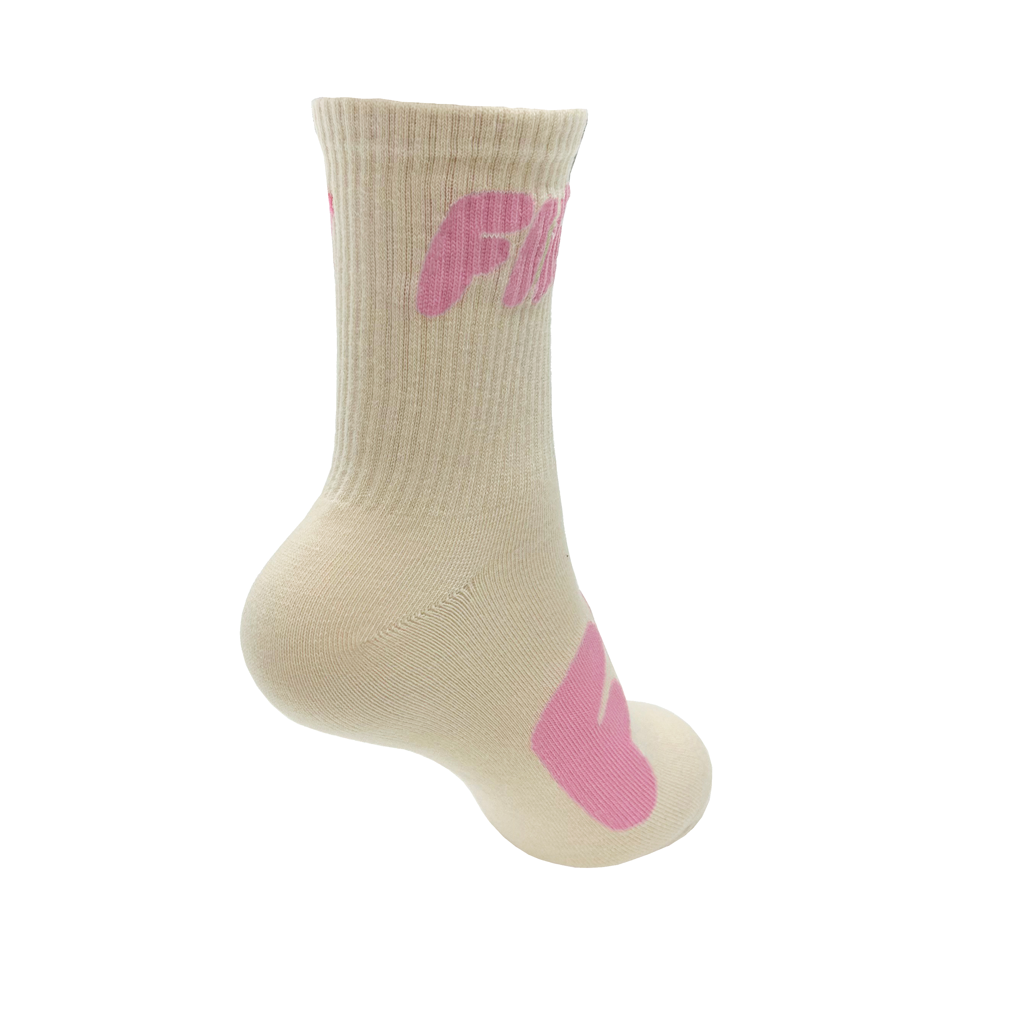 UNISEX SOCKS BUBBLE BEIGE WITH PINK FIR DESIGN SIZE L (UK 7-11) thumbnail 2