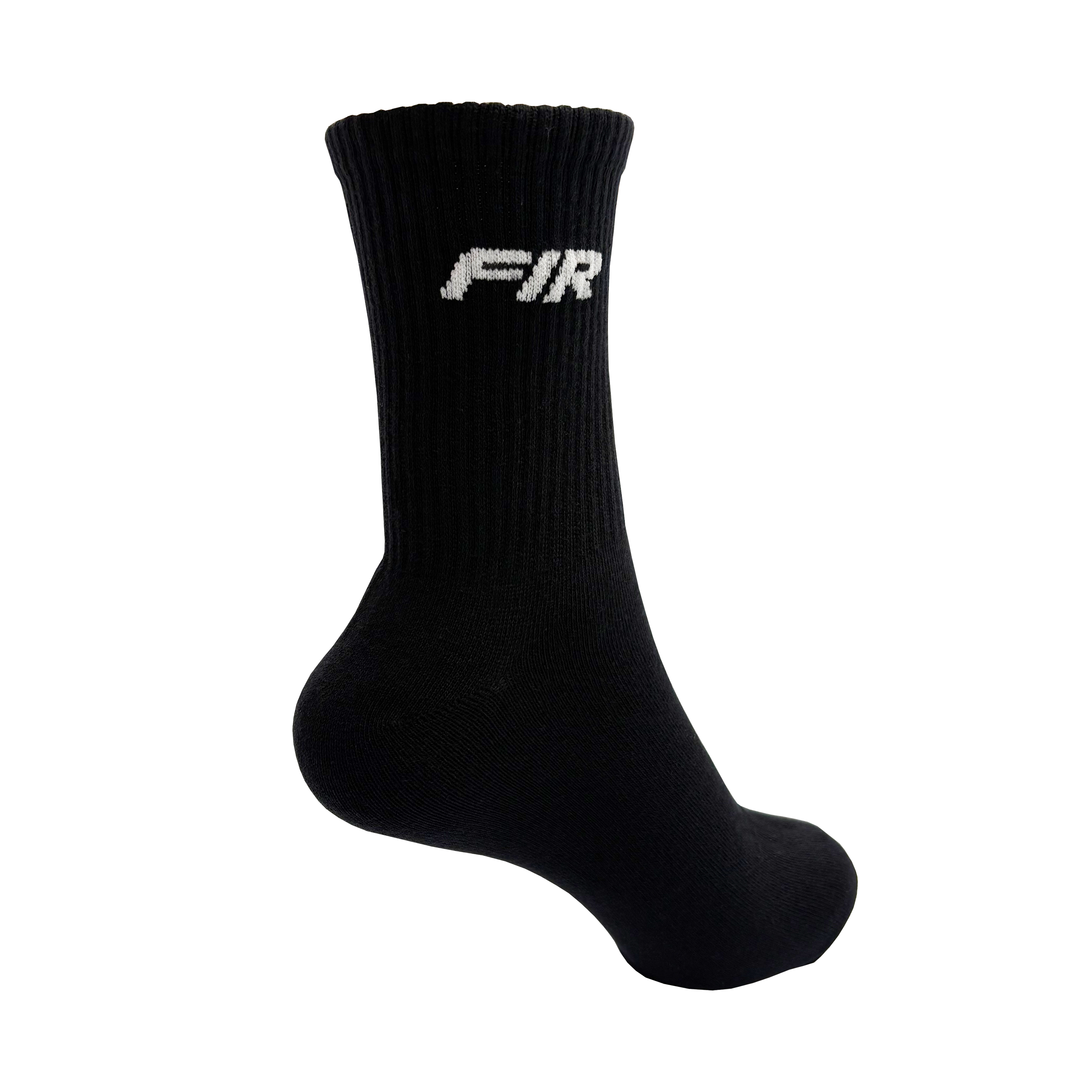 UNISEX SOCKS BLACK WITH WHITE FIR DESIGN SIZE S (UK 4-7) image 1