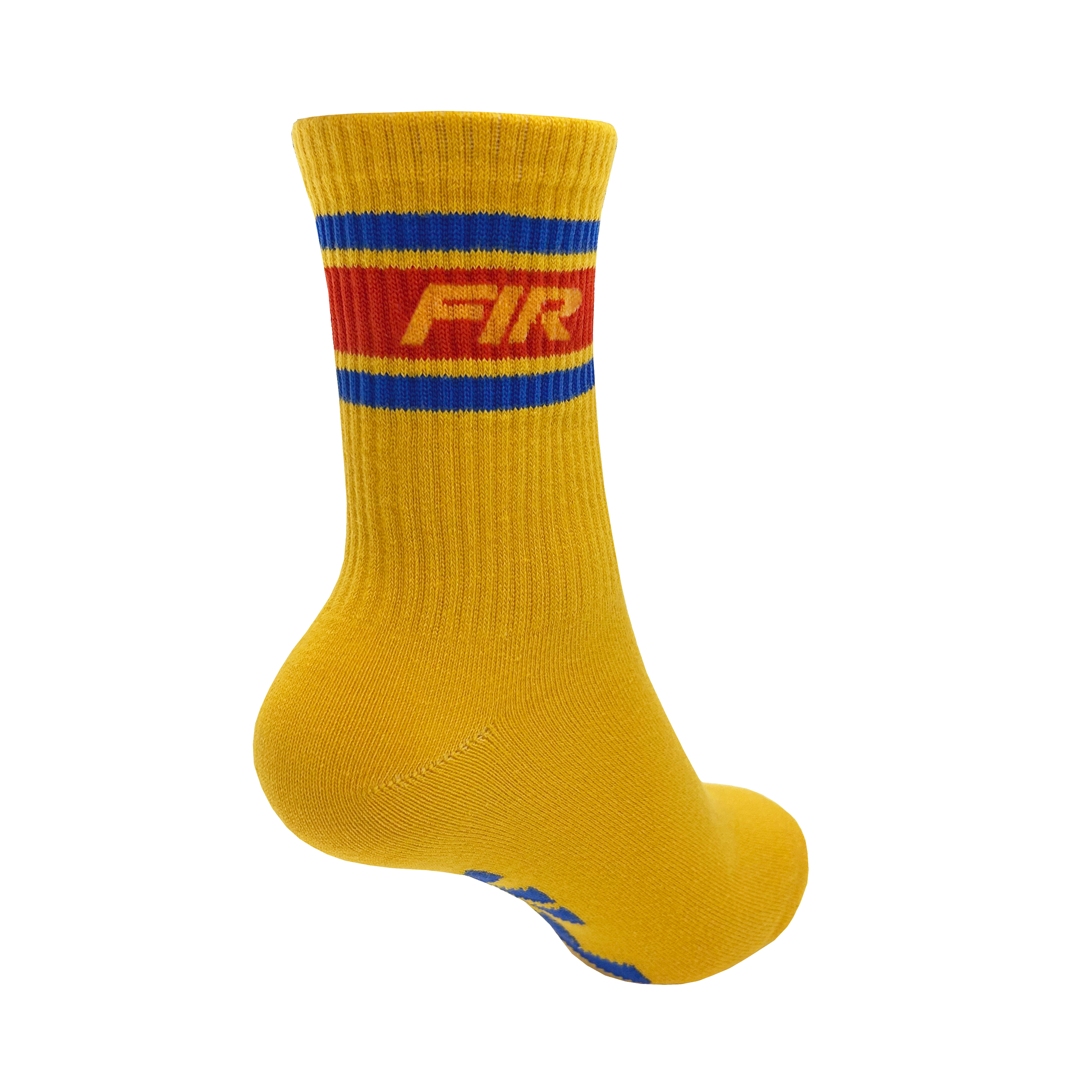 UNISEX SOCKS YELLOW WITH RED/BLUE FIR DESIGN SIZE S (UK 4-7) thumbnail 2