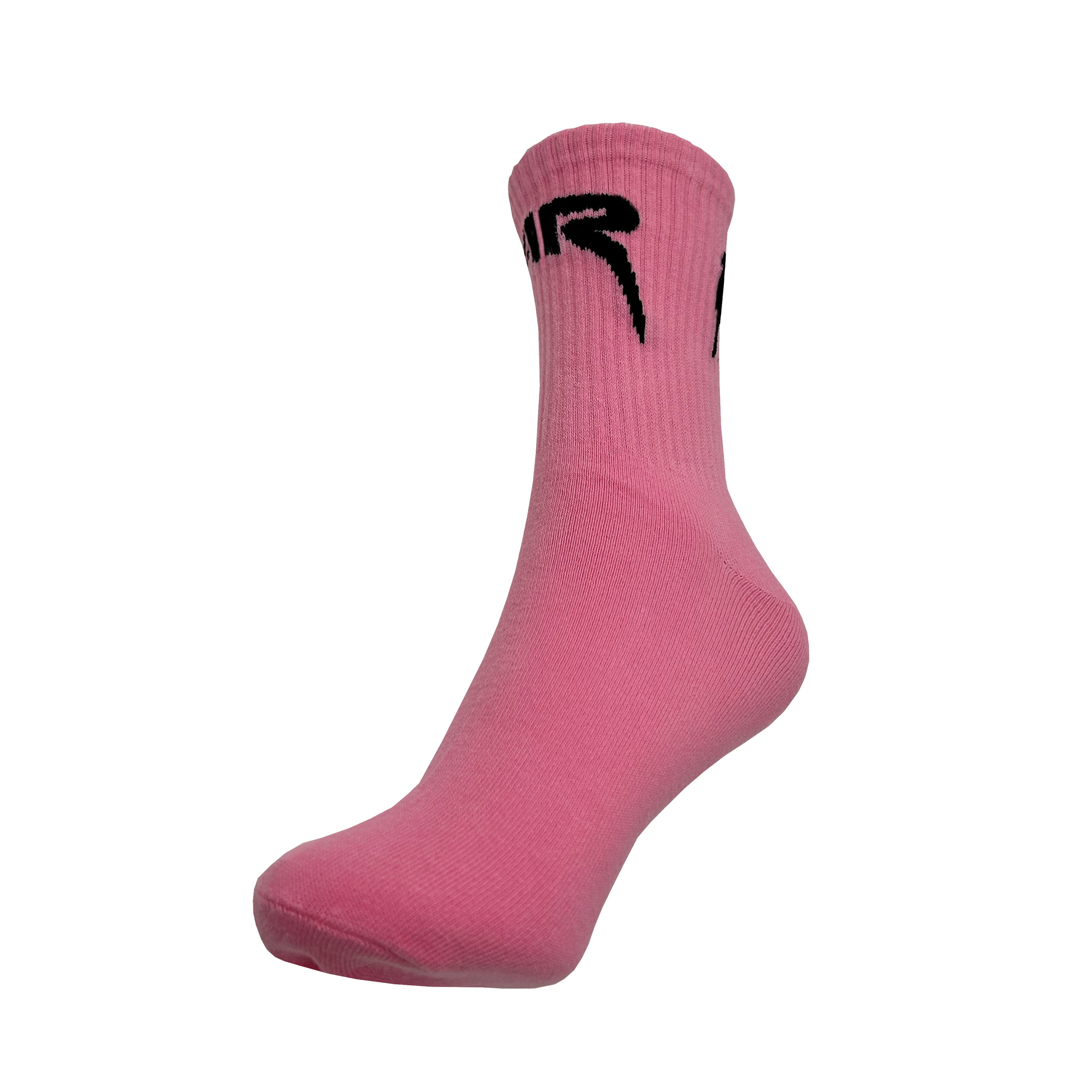 UNISEX SOCKS PINK WITH BLACK FIR DESIGN SIZE S (UK 4-7) image 1