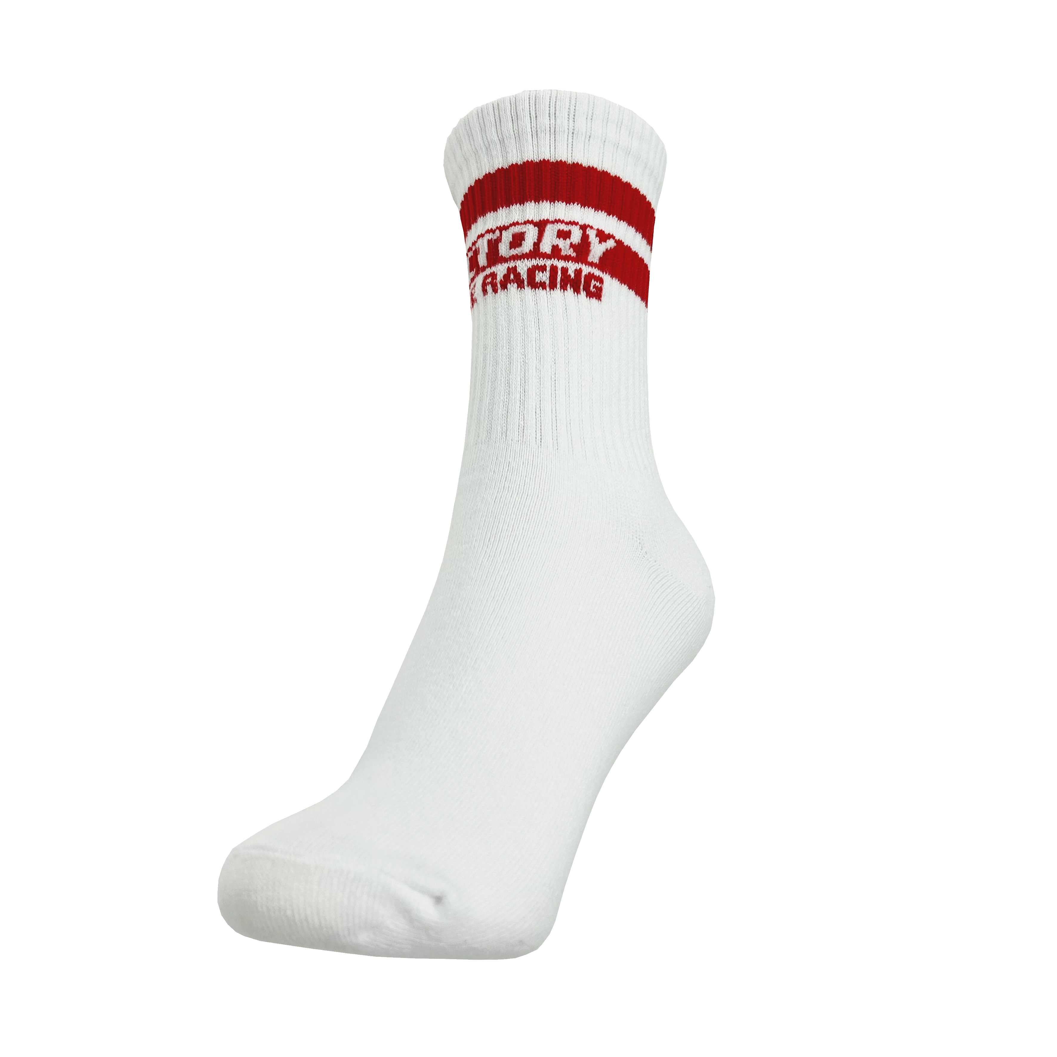 UNISEX SOCKS WHITE WITH RED FIR DESIGN SIZE L (UK 7-11) image 1