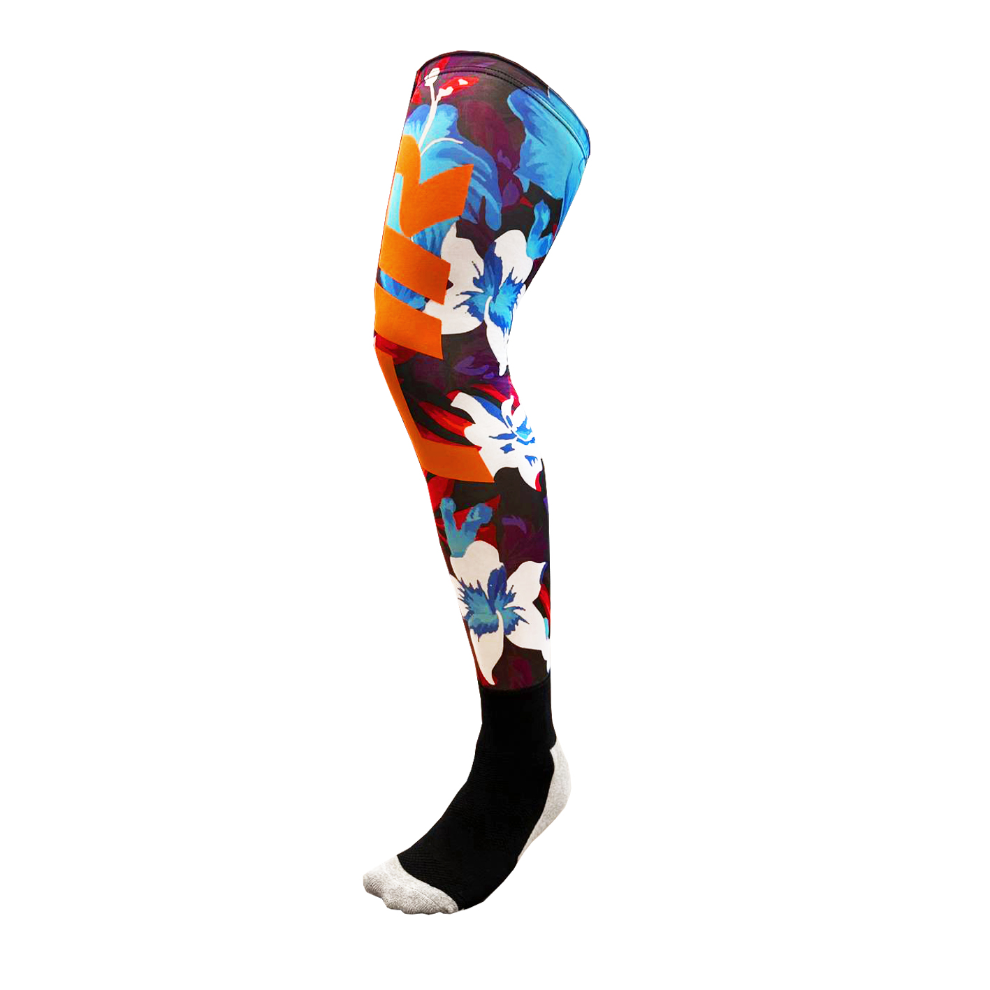KNEE BRACE MX ENDURO SOCKS WITH FIR FLOWER DESIGN SIZE S/M SIZE UK 3-7 image 1