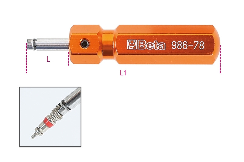 Tyre Valve Screwdriver 18mm - Beta Tools 986 78 thumbnail 3