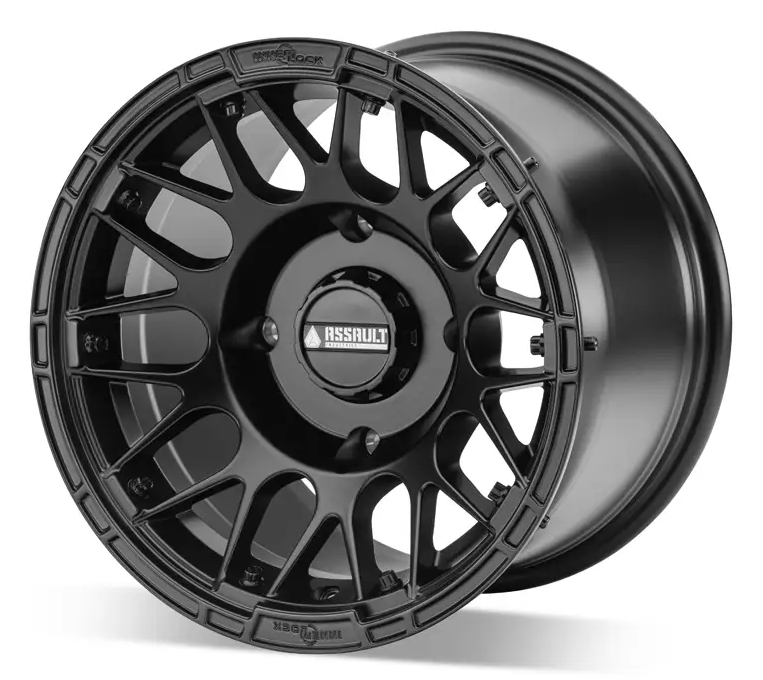 15x10 ASSAULT INDUSTRIES HELLFIRE BEADLOCK WHEELS, SATIN BLACK 4/136 4/137 (4x136 4x137) WHL-136-4-15-10-ILSB thumbnail 2