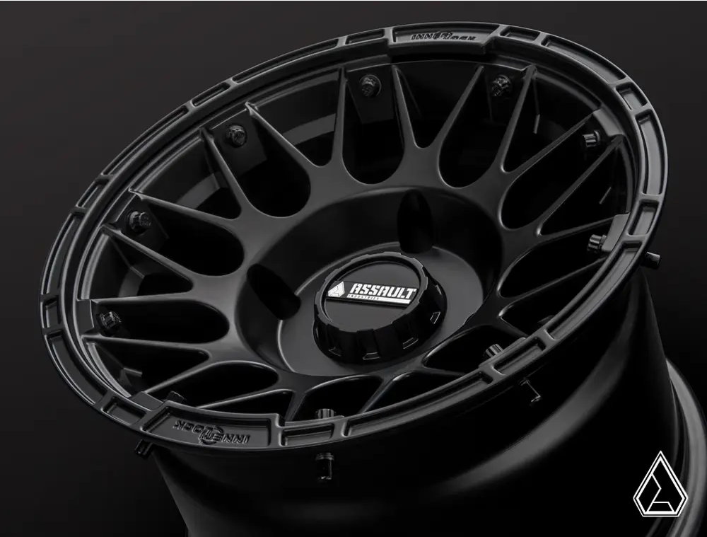 15x10 ASSAULT INDUSTRIES HELLFIRE BEADLOCK WHEELS, SATIN BLACK 4/136 4/137 (4x136 4x137) WHL-136-4-15-10-ILSB thumbnail 3