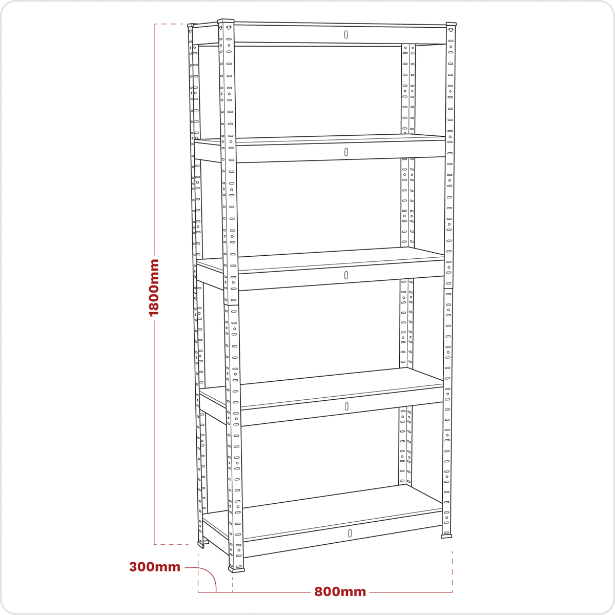 STORAGE RACKING UNIT 5 SHELVES, GALVINIZED, 150KG CAPACITY PER SHELF thumbnail 2