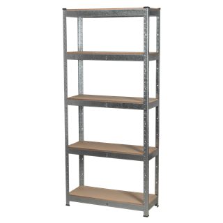 STORAGE RACKING UNIT 5 SHELVES, GALVINIZED, 150KG CAPACITY PER SHELF image 1
