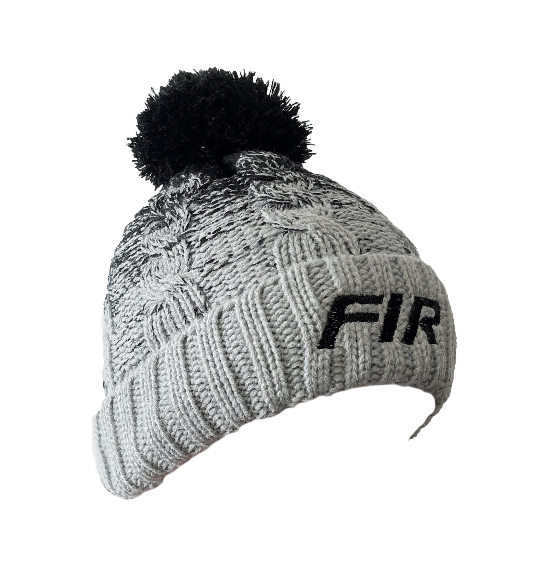 BLACK FIR LOGO - BLACK/LIGHT GREY BOBBLE HAT - ONE SIZE image 1