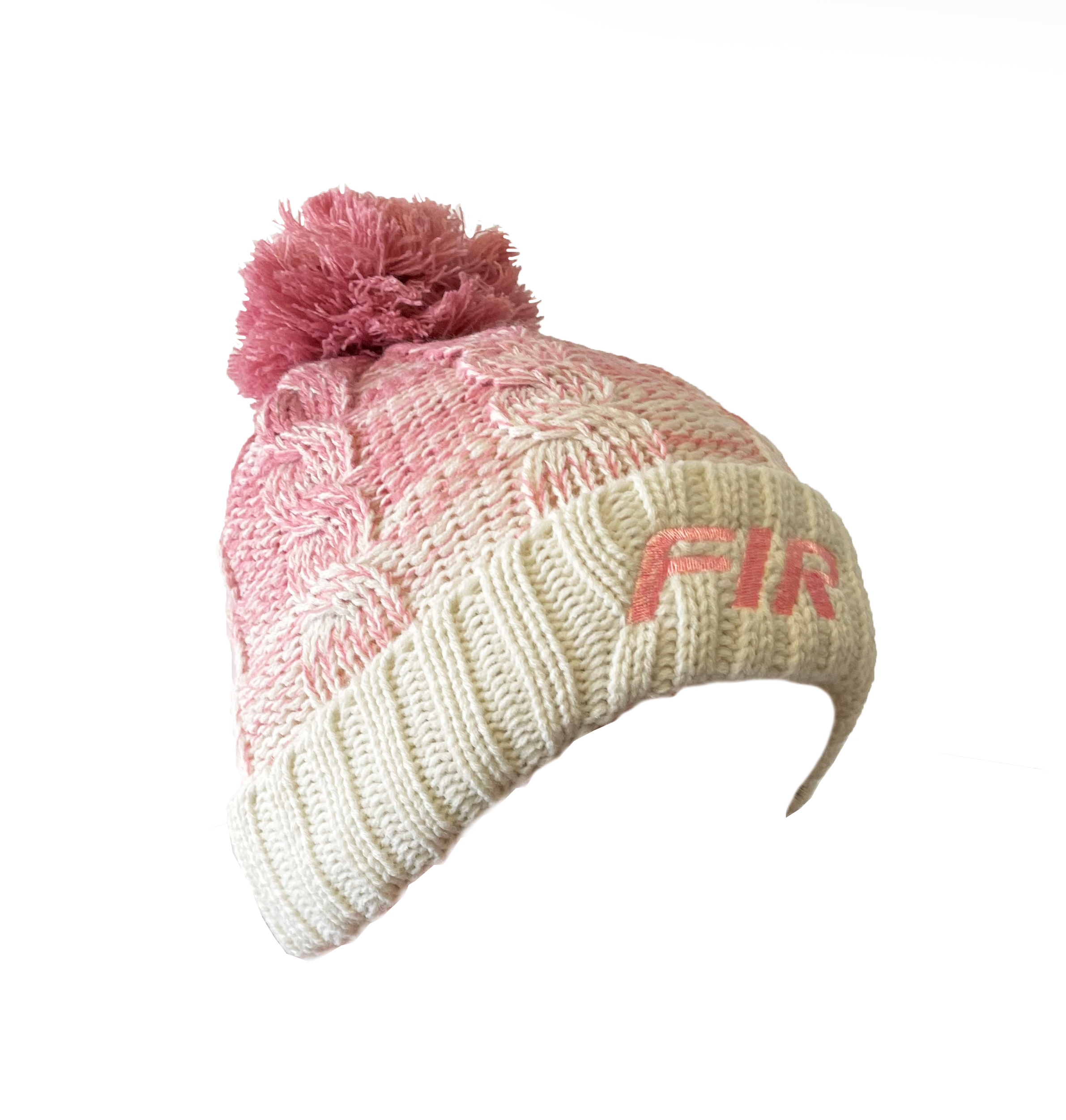 PINK FIR LOGO - PINK/WHITE BOBBLE HAT - ONE SIZE image 1