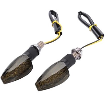 INDICATORS LED OVAL SHORT BLACK PAIR image 1