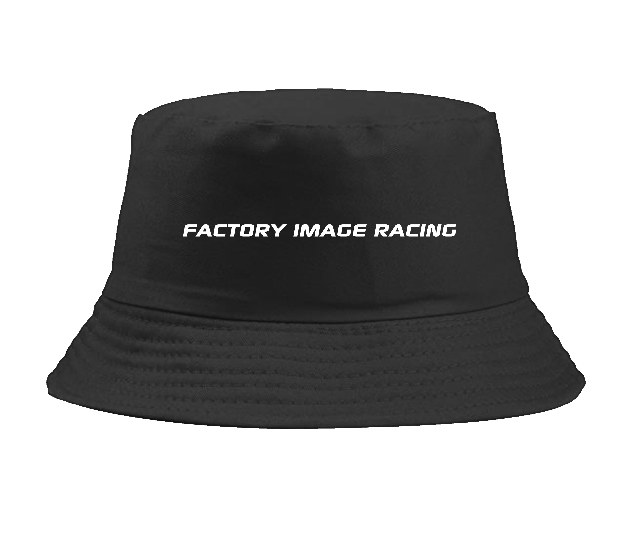 BLACK BUCKET HAT - WHITE FIR TEXT - SMALL / MEDIUM image 1