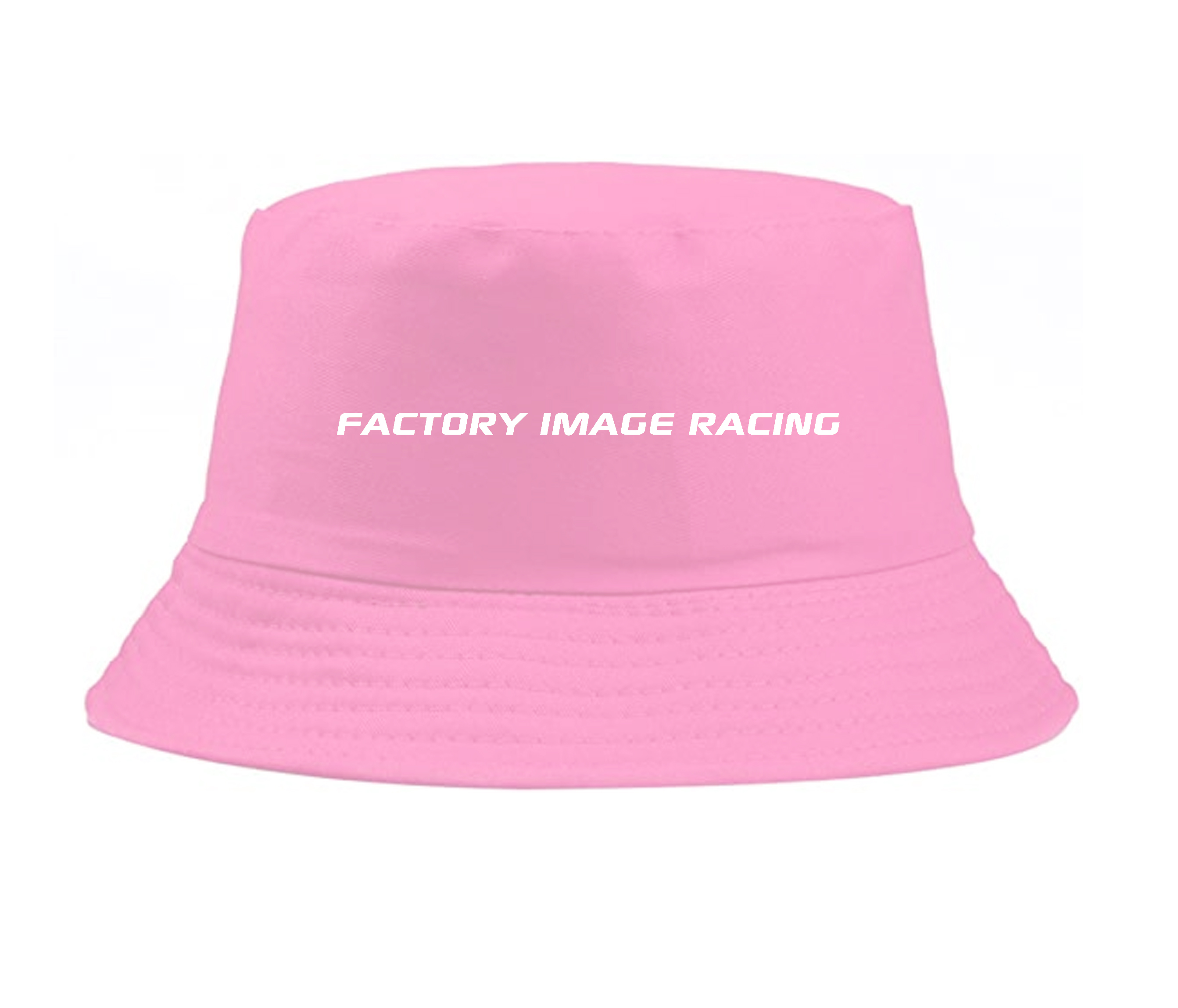 PINK BUCKET HAT - WHITE FIR TEXT - SMALL / MEDIUM image 1