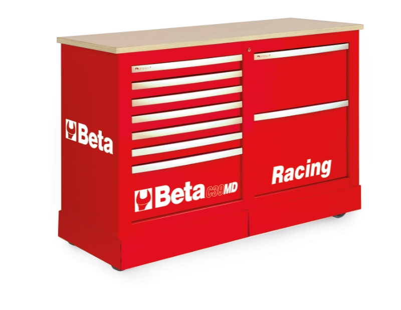 Special Mobile Roller Cabinet Racing MD Type with 7-Drawer and 2-Drawer Modules - Beta Tools C39MD-G thumbnail 2