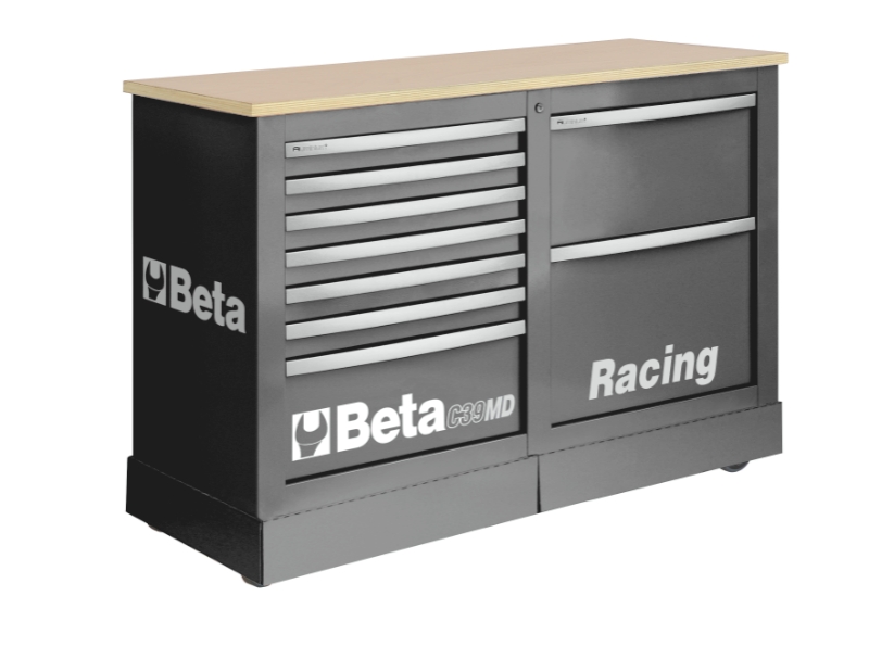 Special Mobile Roller Cabinet Racing MD Type with 7-Drawer and 2-Drawer Modules - Beta Tools C39MD-G thumbnail 5