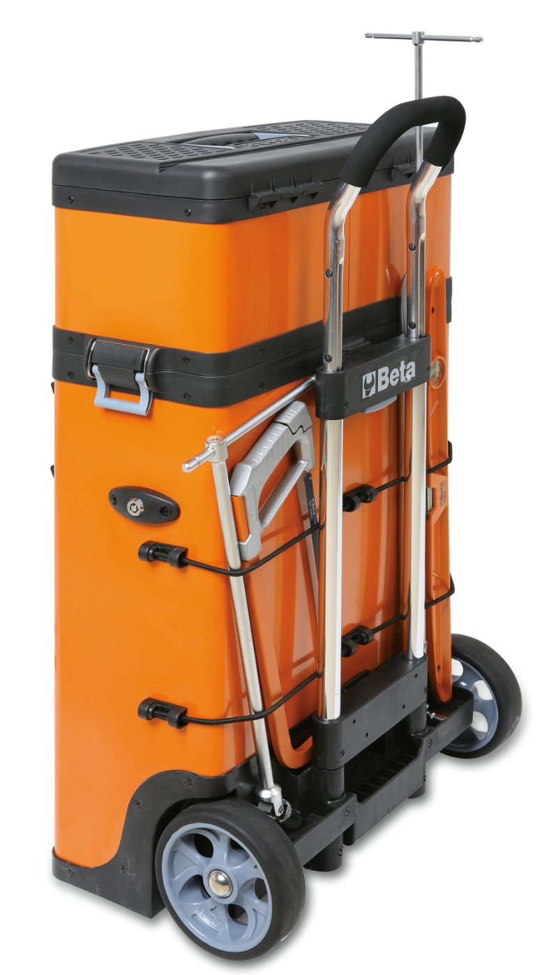 Two-Module Tool Trolley with Detachable Tool Box, Drawers, and Pull-Out Case - Beta Tools C41H-O thumbnail 6