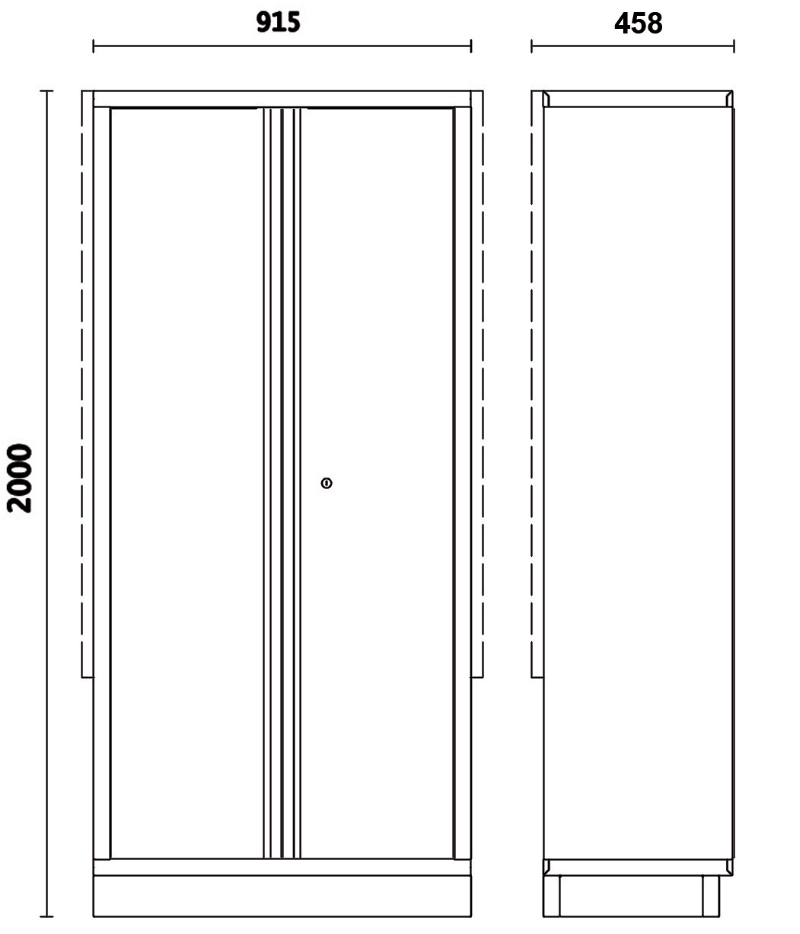 Two-Door Tool Cabinet with Adjustable Shelves and Lock for Workshop - BetaC45PRO C45PRO AS2 thumbnail 2