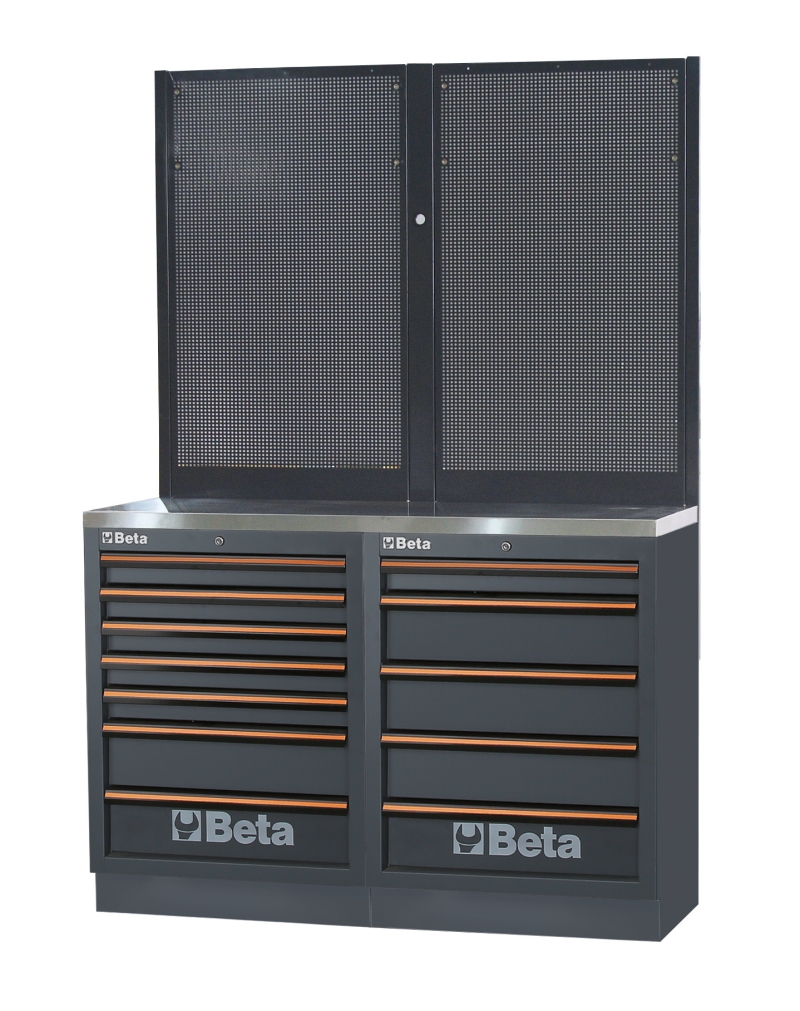 Workbenches with Stainless Steel Worktop, Drawers, and Tool Panels - BetaC45PRO C45PRO BPX-1,3