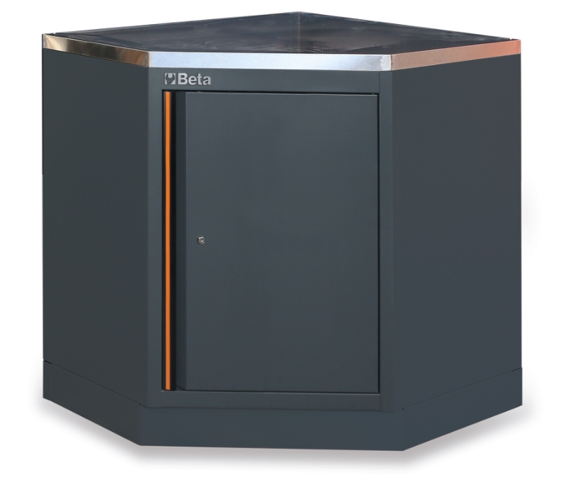 Lower Corner Module with Stainless Steel Worktop and Storage for Workshop - BetaC45PRO C45PRO CAI/X