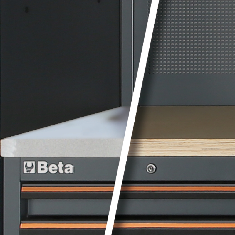 Workshop Equipment Combination with Stainless Steel Worktop, Drawers, Tool Panels, and Cabinets - BetaC45PRO C45PRO EX thumbnail 4