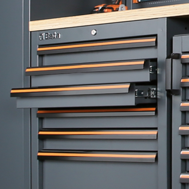 Workshop Equipment Combination with Wood Worktops, Drawers, Tool Panels, and Cabinets - BetaC45PRO C45PRO GW thumbnail 4