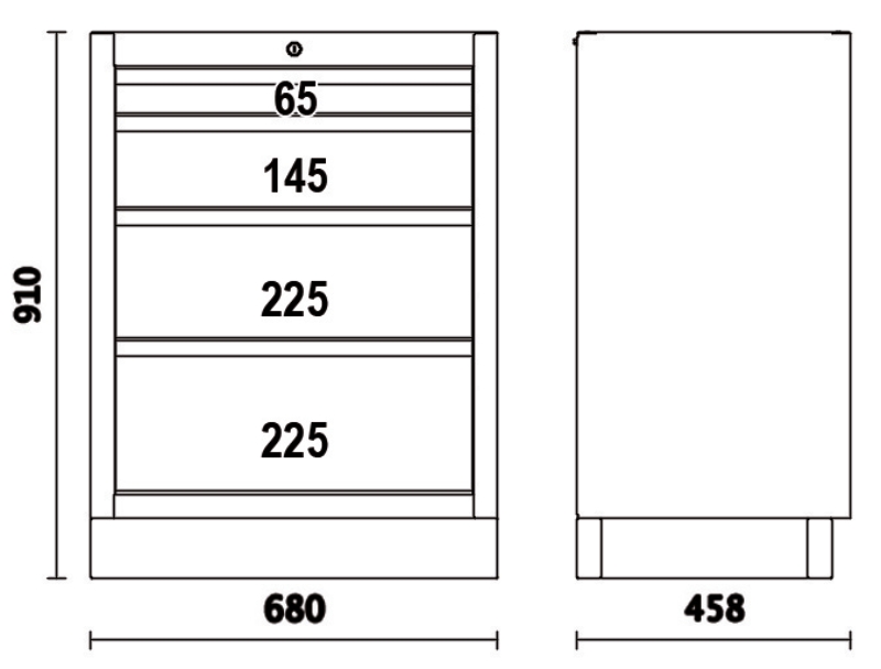 Fixed Module with 4 Drawers for Workshop - BetaC45PRO C45PRO M4 thumbnail 2